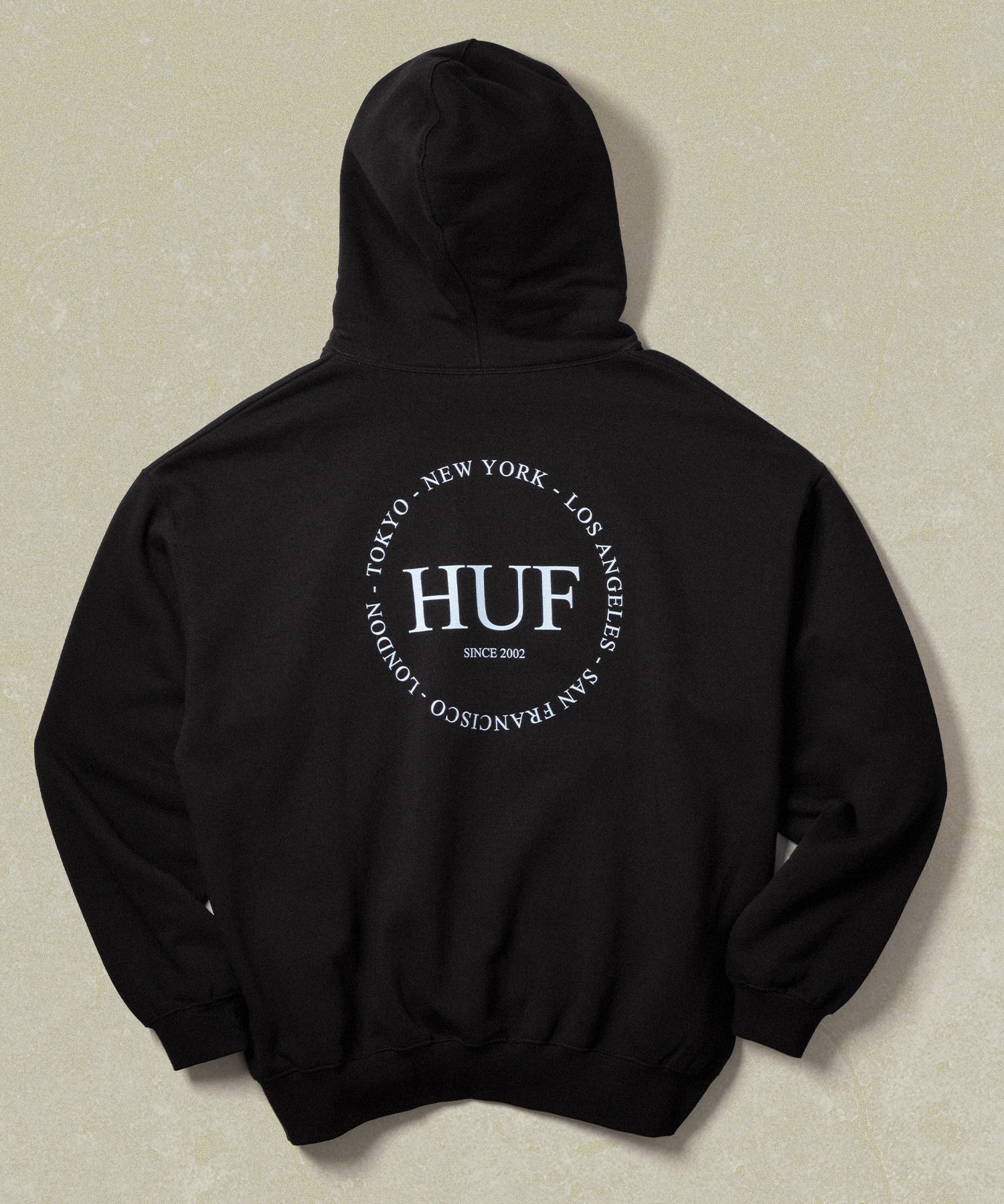 FINE PRINT FLEECE HOODIE / HUF ハフ ヘビーウェイト プリントロゴ パーカー