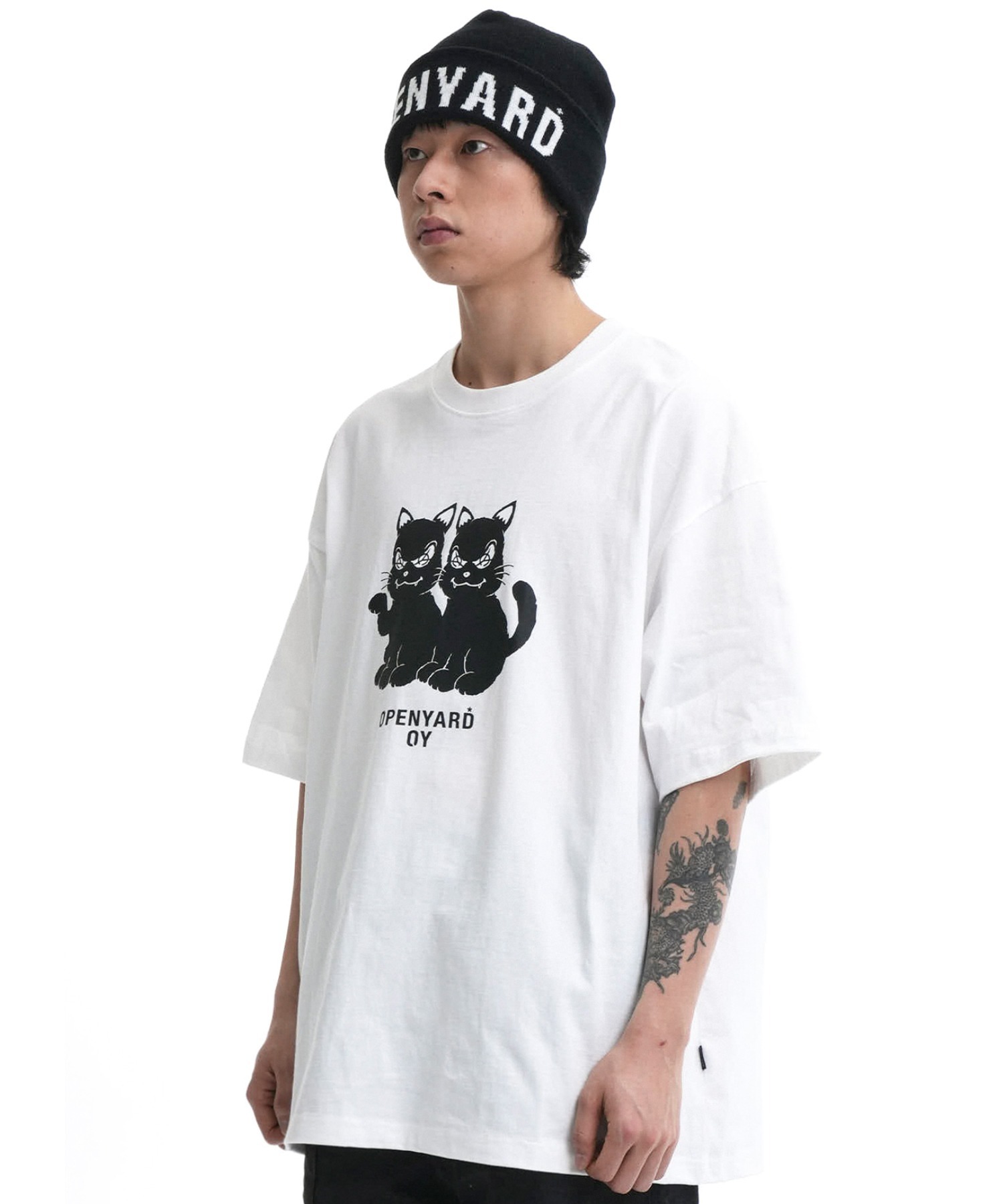 OY/オーワイ』 TWIN BLACK CAT T/ツイン猫 Tシャツ OY│A'GEM/9