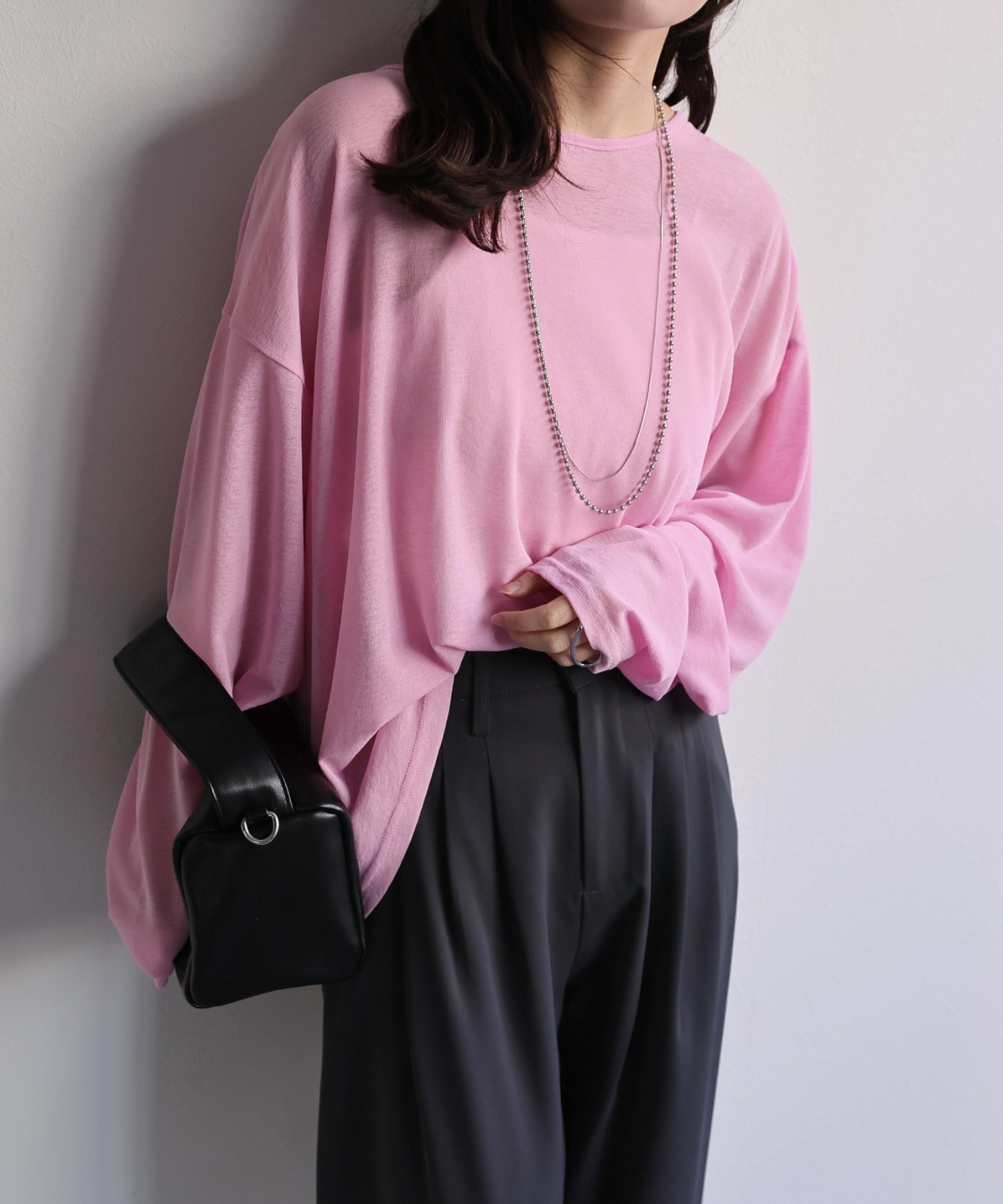 model：156cm 着用サイズ：FREE
※前後2WAYで着用可能です