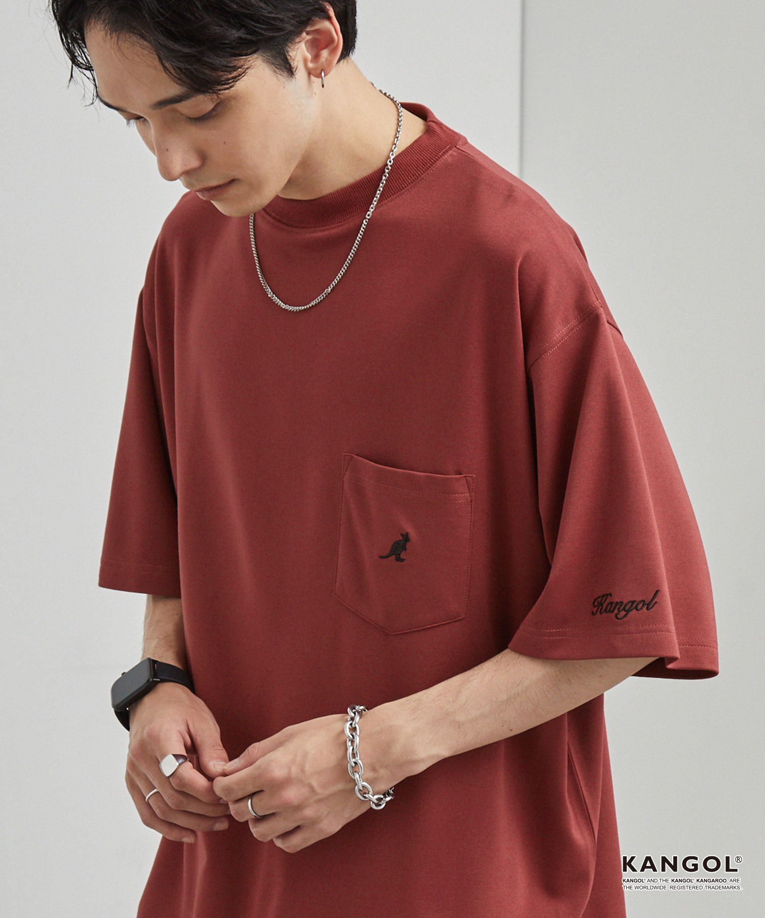 KANGOL/カンゴール 別注 ロゴ ワンポイント刺繍 ポンチオーバーサイズ