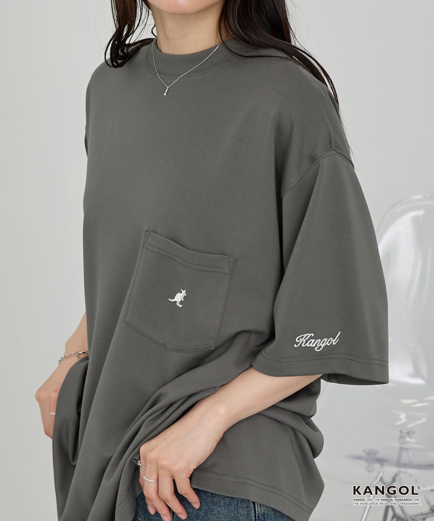 KANGOL/カンゴール 別注 ロゴ ワンポイント刺繍 ポンチオーバー