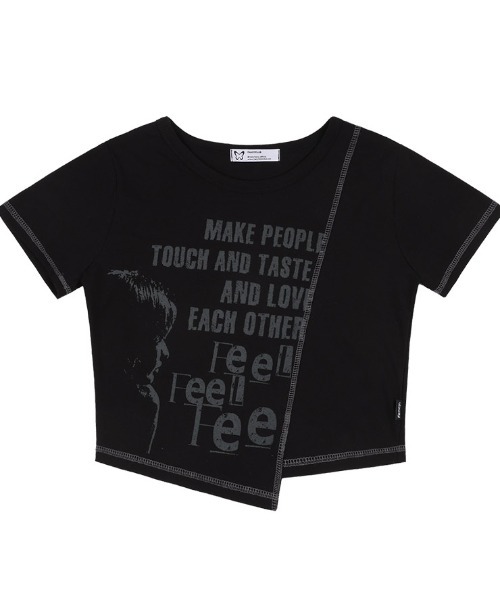 tシャツ A'GEM/9 × .kom 「 FANCY CLUB/ファンシークラブ」 EACH OTHER UNBALANCE CROP TEE/アン A'GEM/9 × .kom 『 FANCY CLUB/ファンシークラブ』 EACH OTHER
