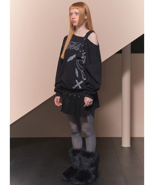 Fancy club ワンショルダーバックルスウェット A'GEM/9 × .kom 『 FANCY CLUB/ファンシークラブ』 ONE-SHOULDER
