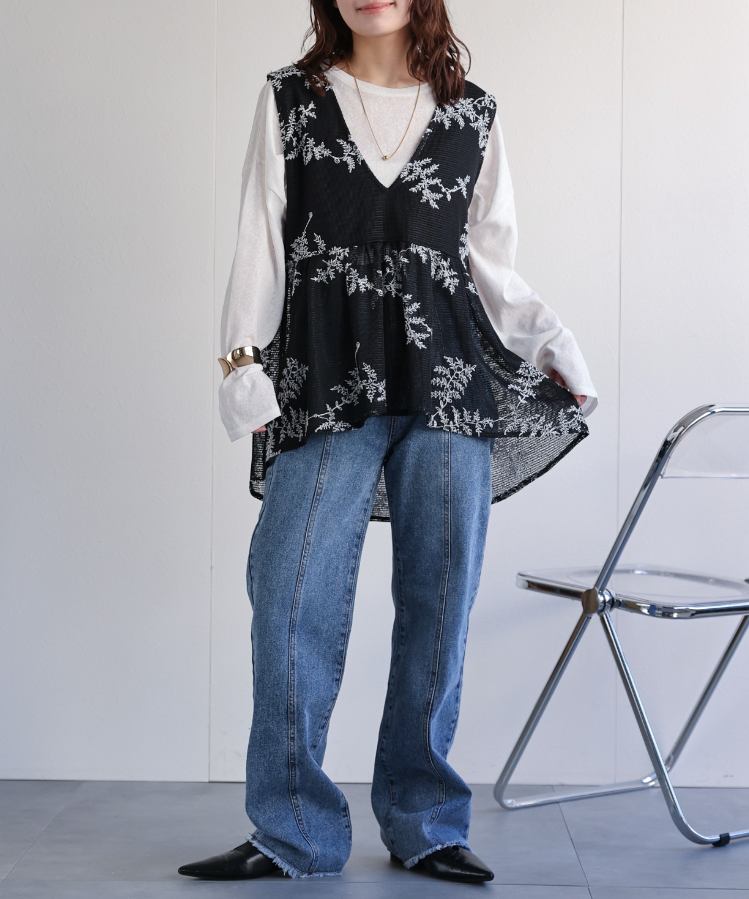 model：156cm 着用サイズ：FREE