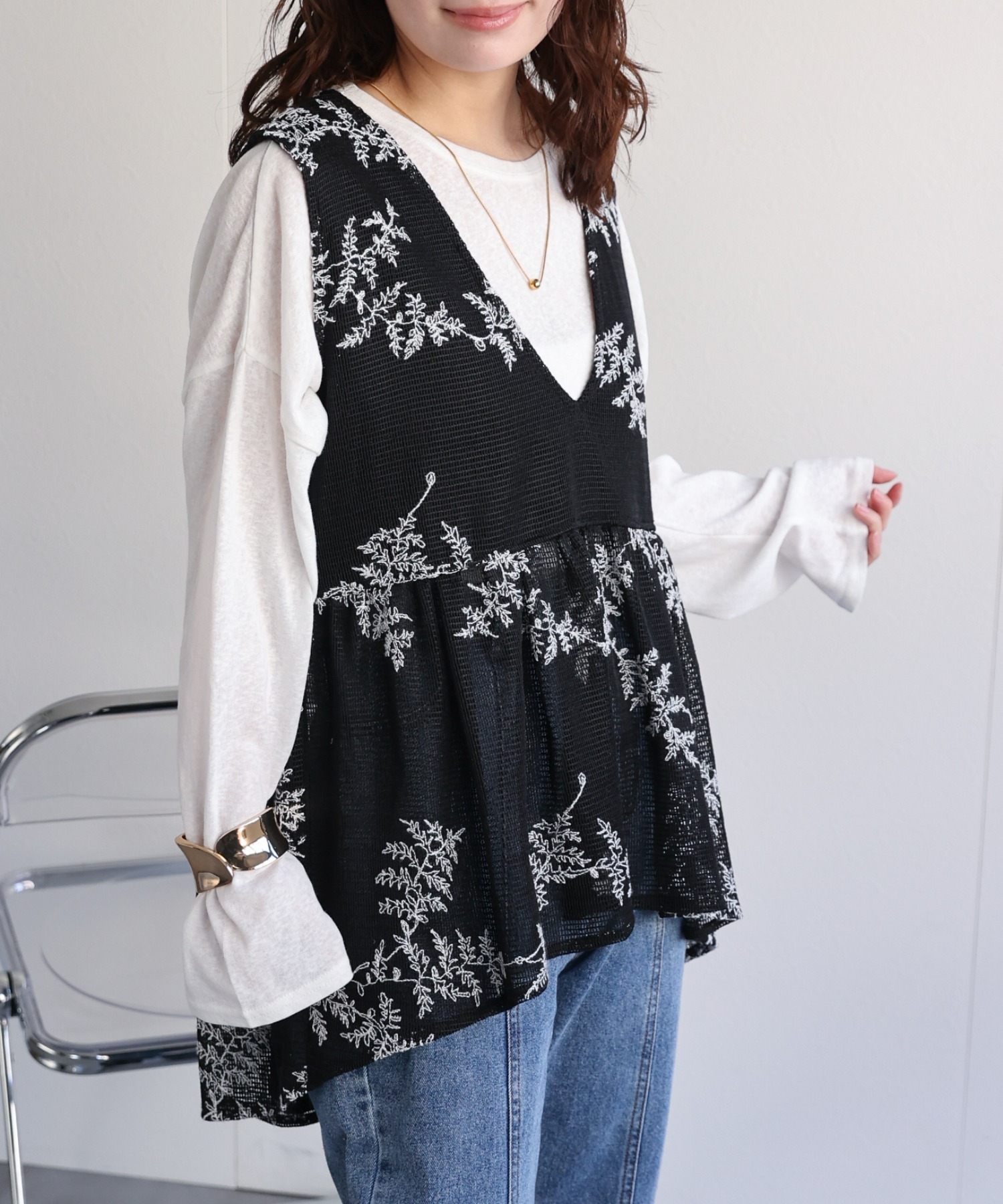 model：156cm 着用サイズ：FREE