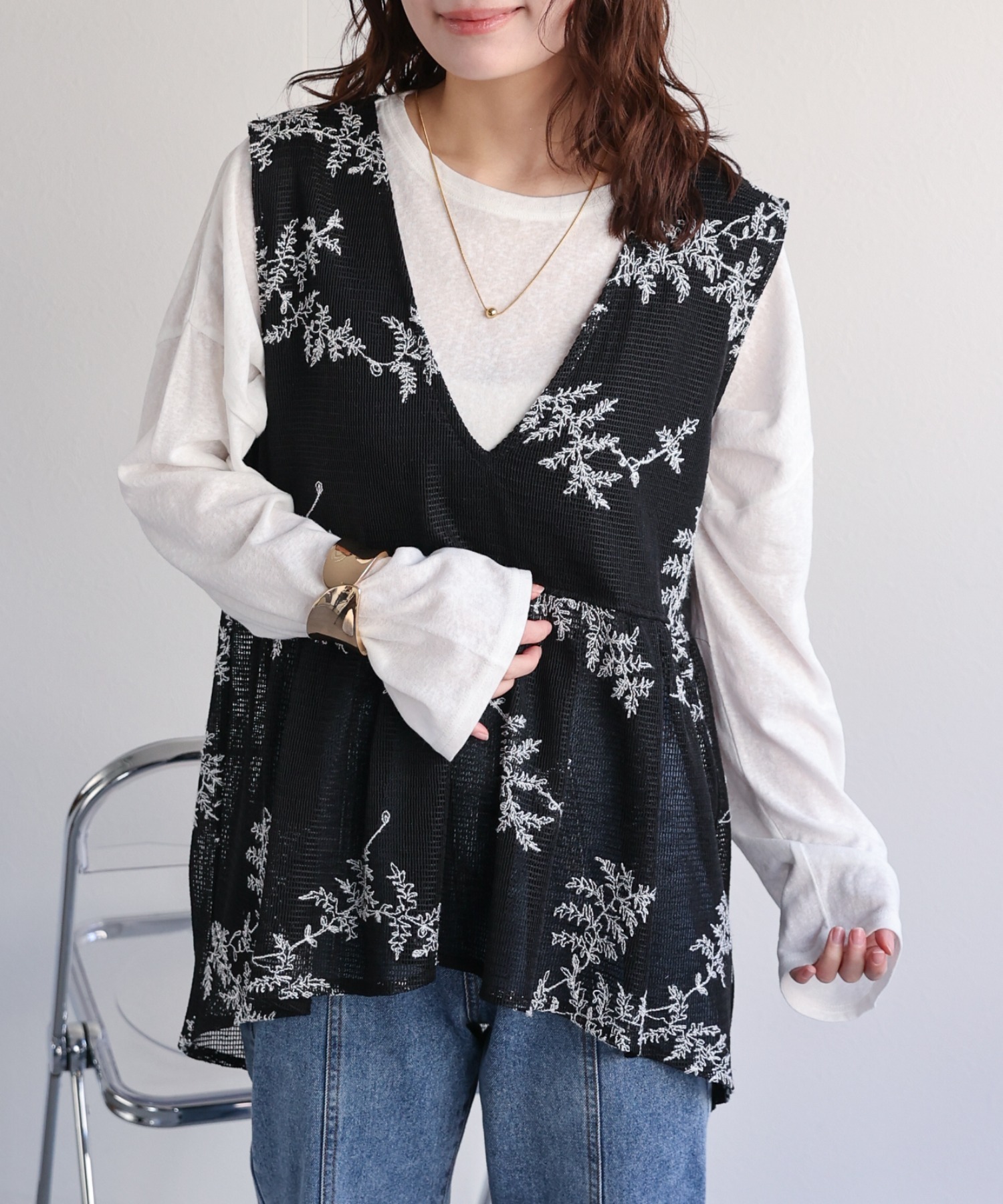 model：156cm 着用サイズ：FREE