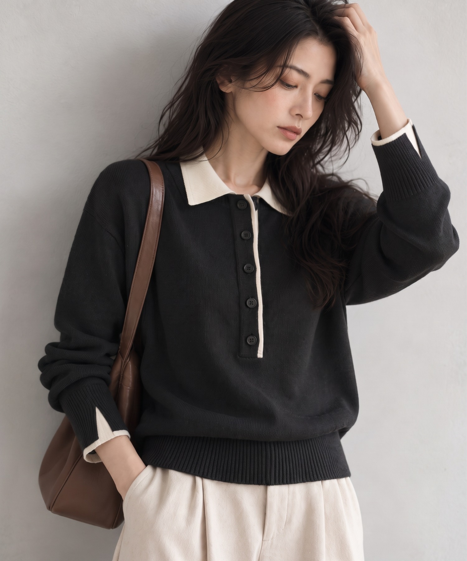 モデル身長：158cm
着用サイズ：FREE