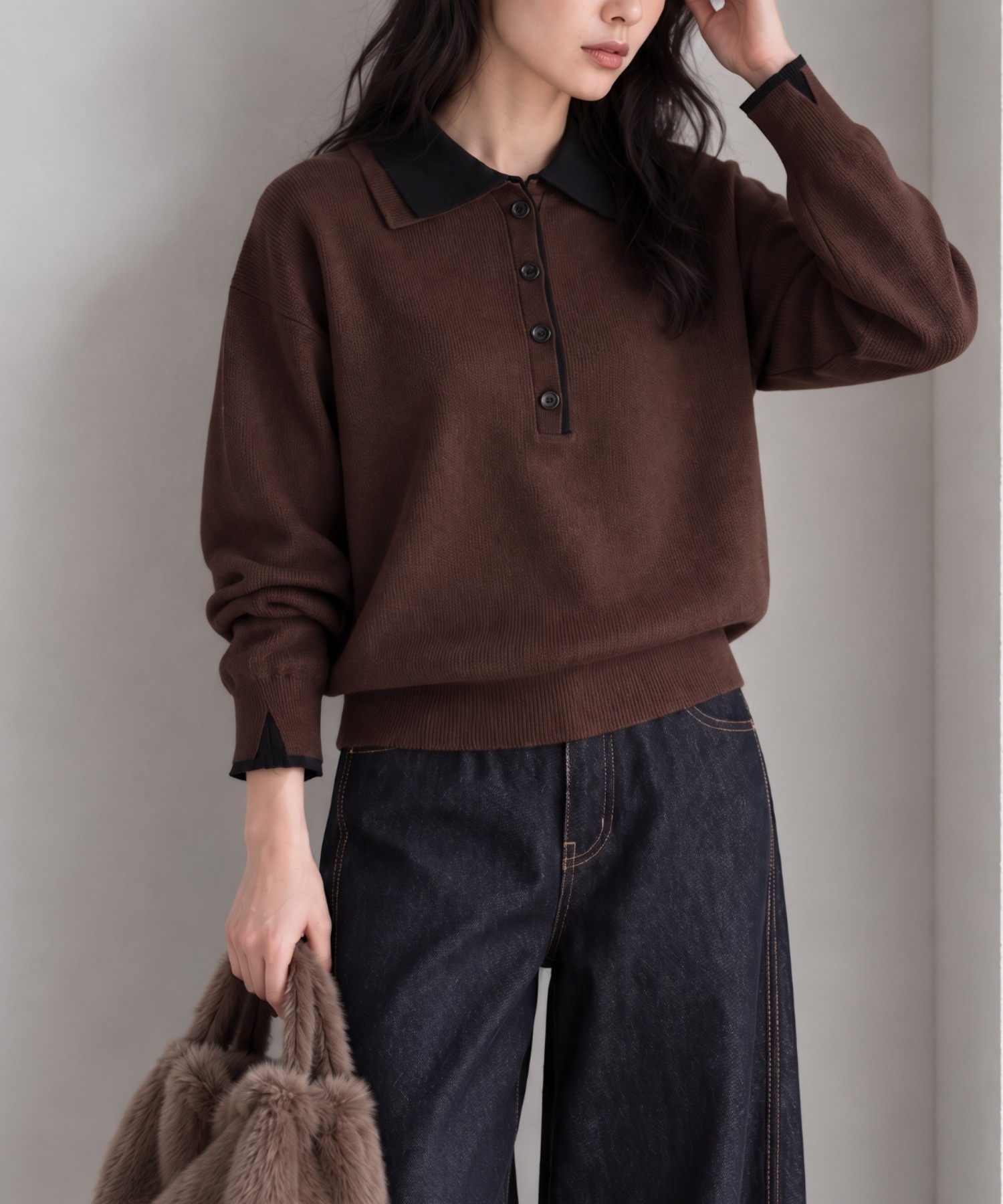 モデル身長：158cm
着用サイズ：FREE