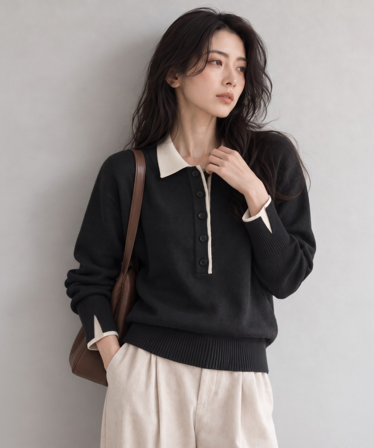 モデル身長：158cm
着用サイズ：FREE