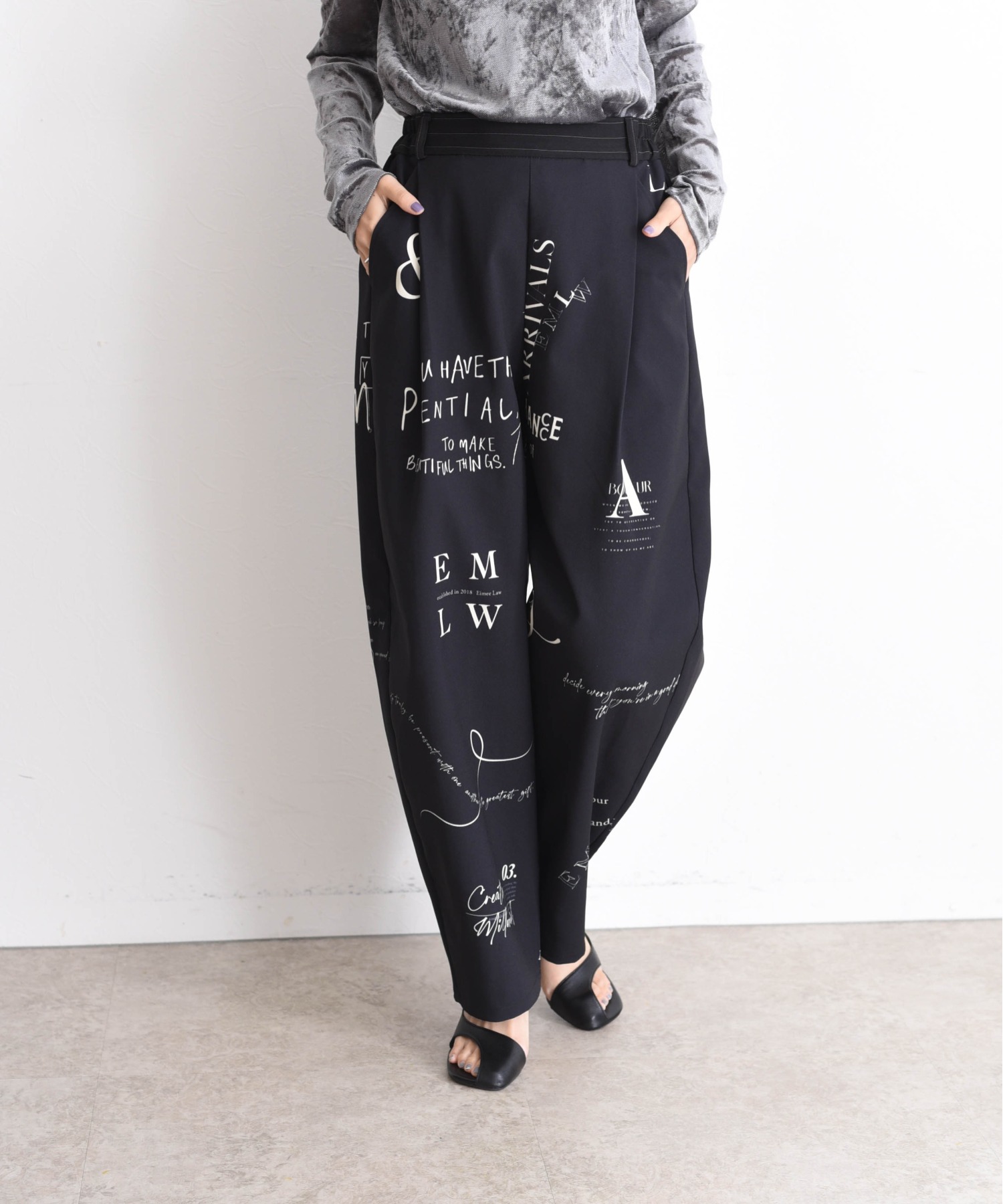 テキストプリント コクーンパンツ Eimee Law│Eimee Law  