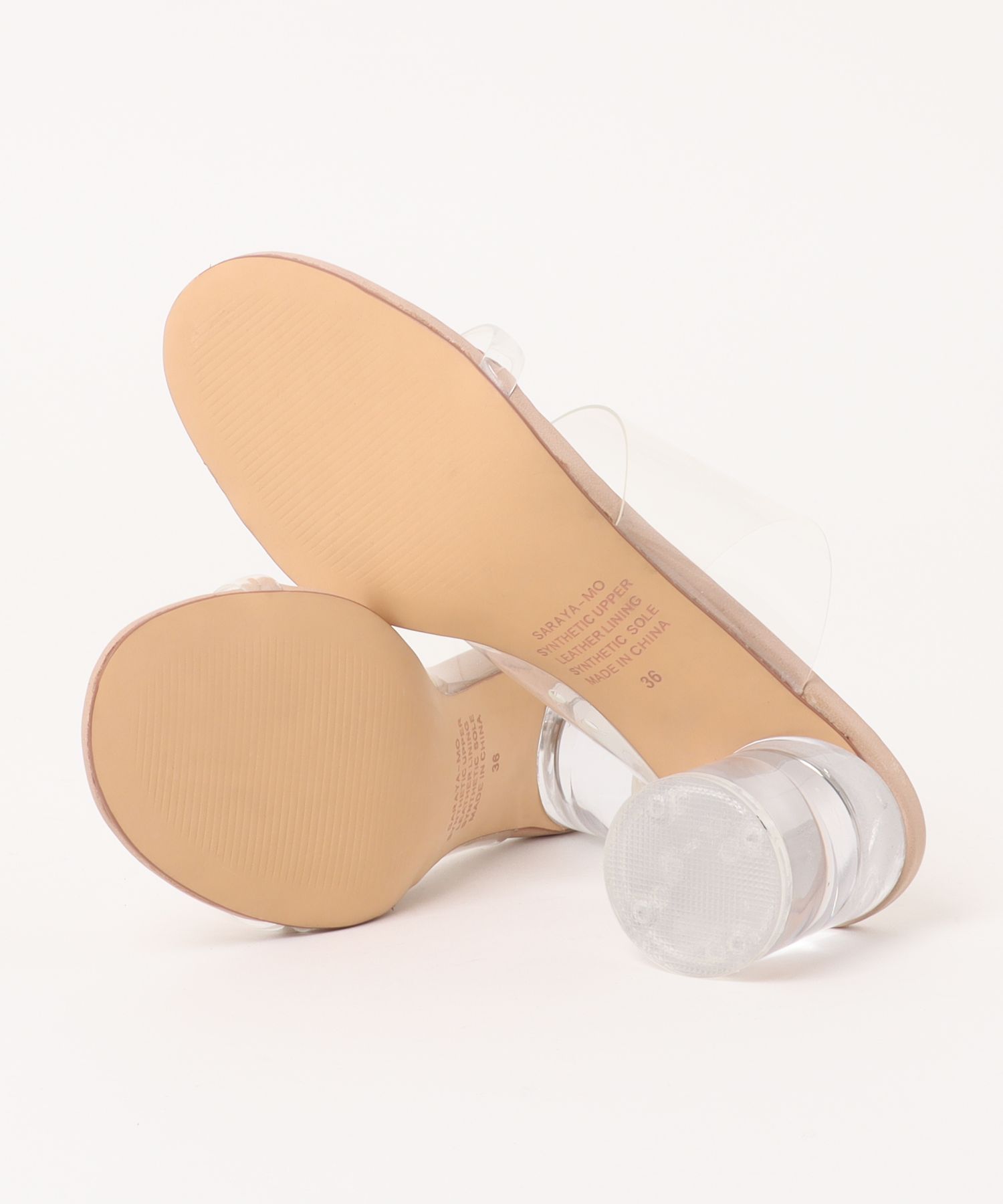 【Mollini/モリーニ】太ヒール ミュールサンダル　クリア