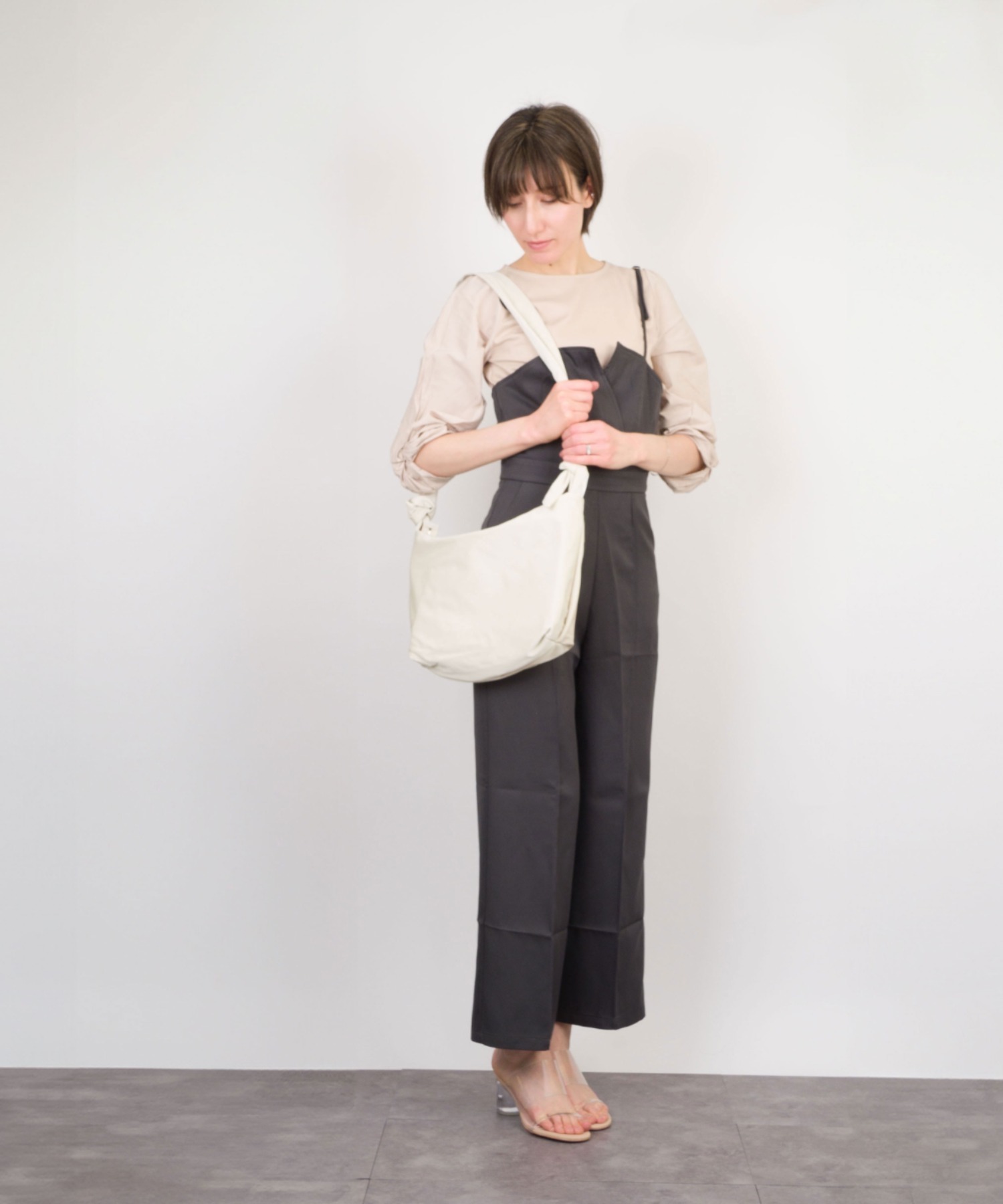 【Mollini/モリーニ】太ヒール ミュールサンダル　クリア