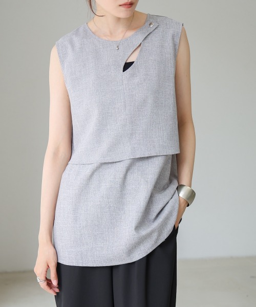 Layered ノースリーブ blouse — многослойная безрукавка (релиз)