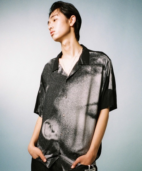 A'GEM/9 × .kom『CAVISH/カビシ』DTP OPEN COLLAR HALF SHIRT/オープン