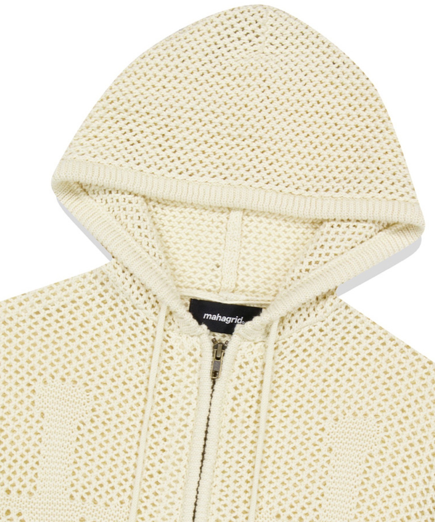 mahagrid/マハグリッド』DAGGER MESH HOOD ZIP UP KNIT/ダガー