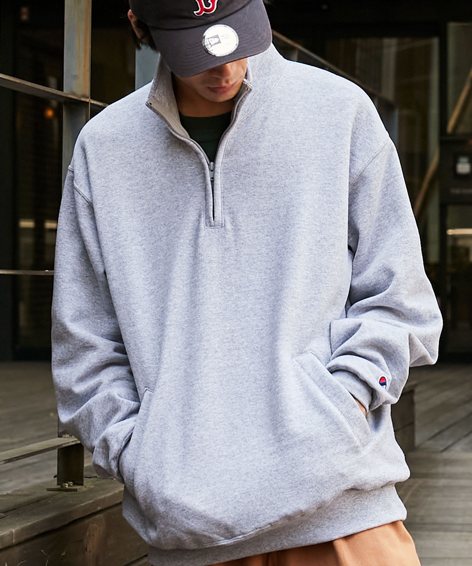 Champion Powerblend Half Zip Sweat/チャンピオン パワーブレンド