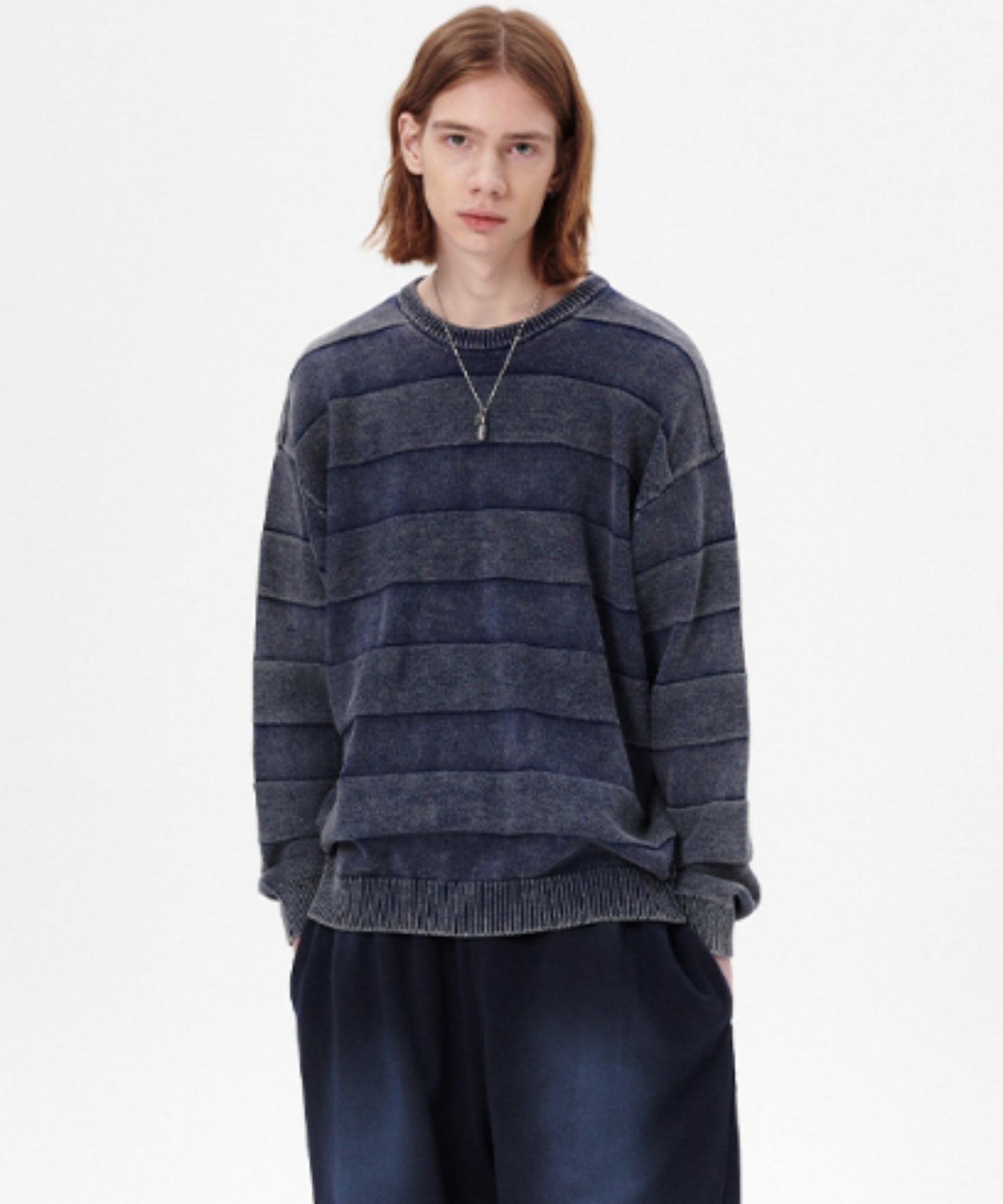 mahagrid/マハグリッド』WASHED STRIPE KNIT/ボーダーニット mahagrid