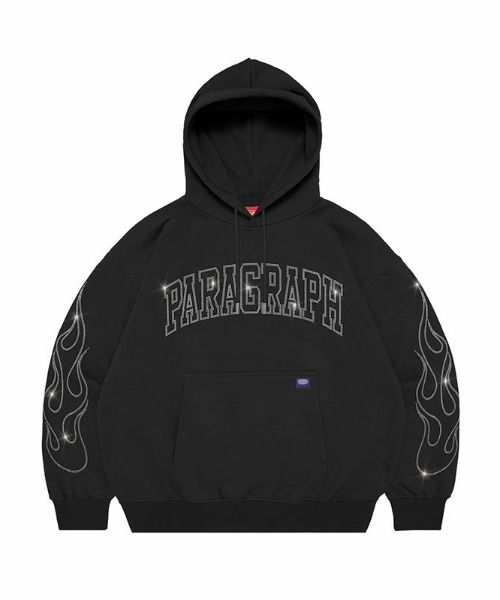 A'GEM/9 × .kom『paragraph/パラグラフ』FLAME STUD LOGO HOODIE