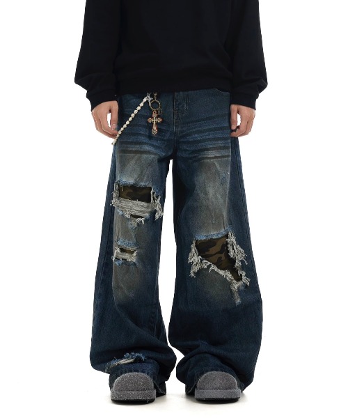 A'GEM/9 × .kom 『ARULE/アルール』 迷彩リペアデニム ARULE│A'GEM/9