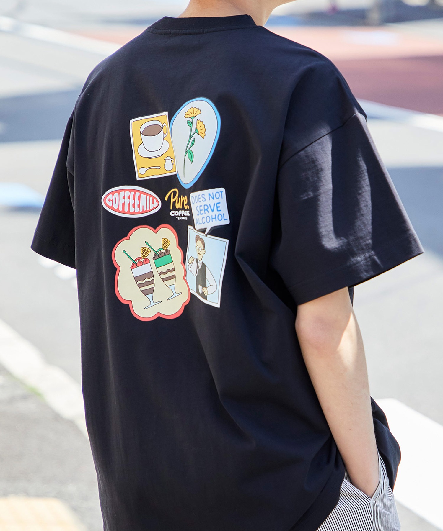 シルケットライク天竺 ビックシルエットイラストプリント バックプリント 半袖カットソー Mono Mart Mono Mart モノマート 公式オンラインストア