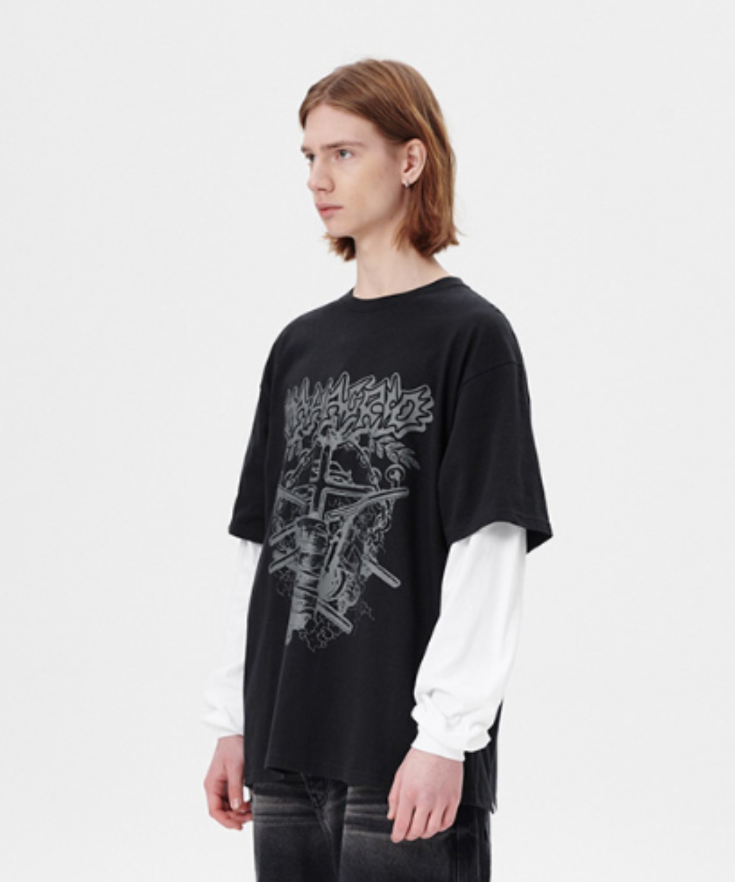 【mahagrid】23FW★ HUMAN BEING LS TEE HUMAN BEING LS TEE[BLACK] - MAHAGRID