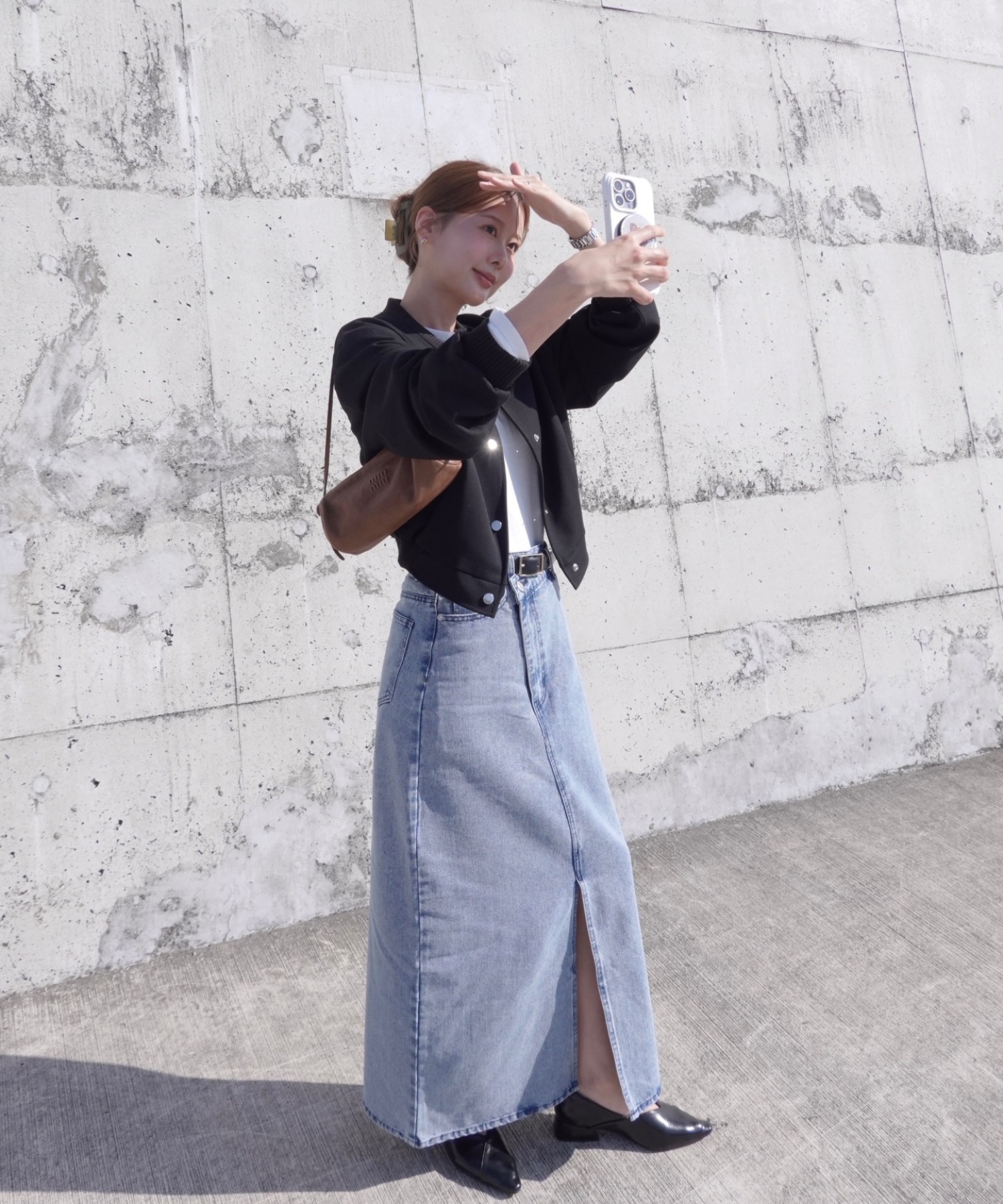 model：H158 着用サイズ：M/ブルー系その他