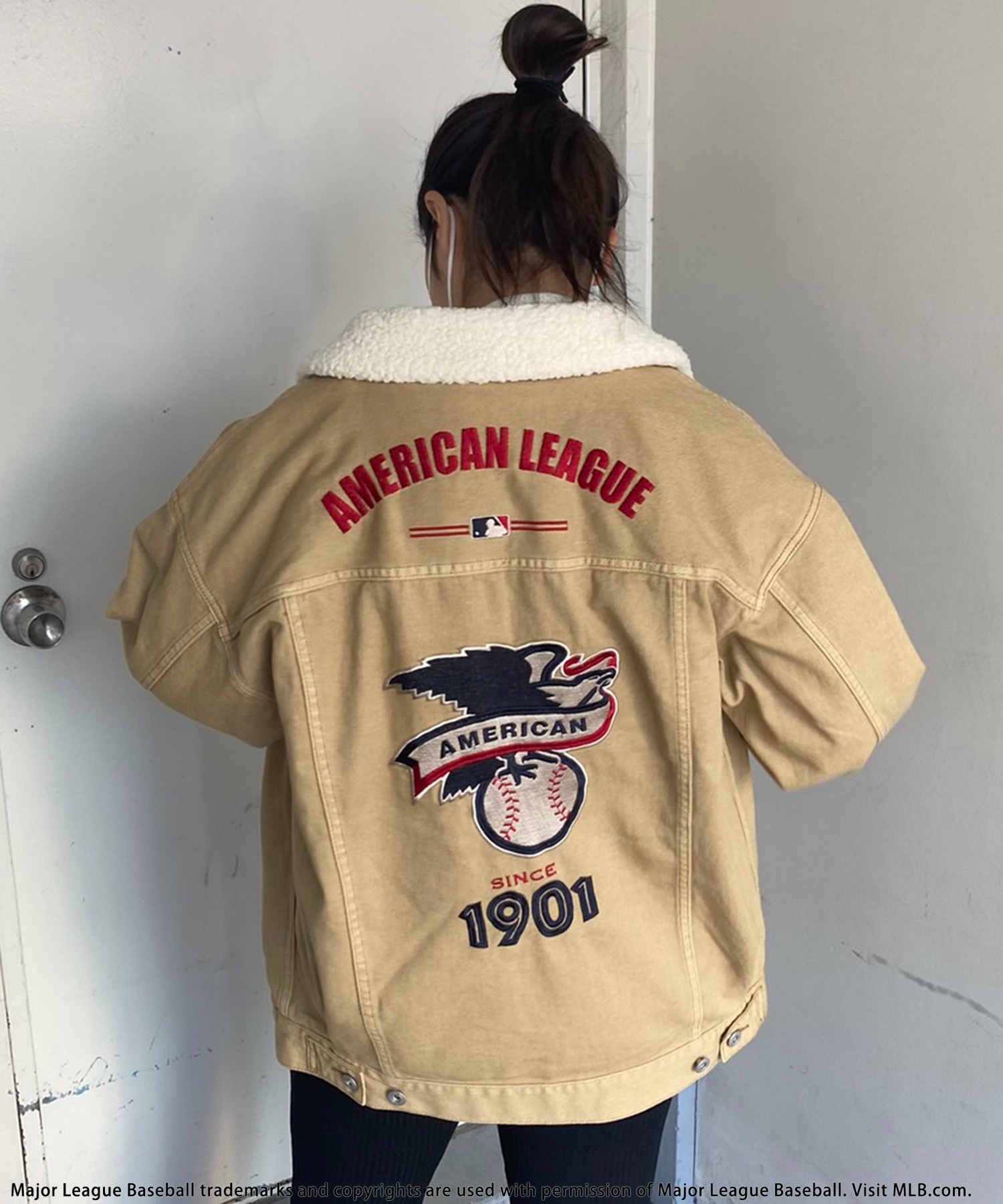 MLB】AMERICAN LEAGUE刺繍ボアGジャン BACK TO THE FIELD(BTTF 