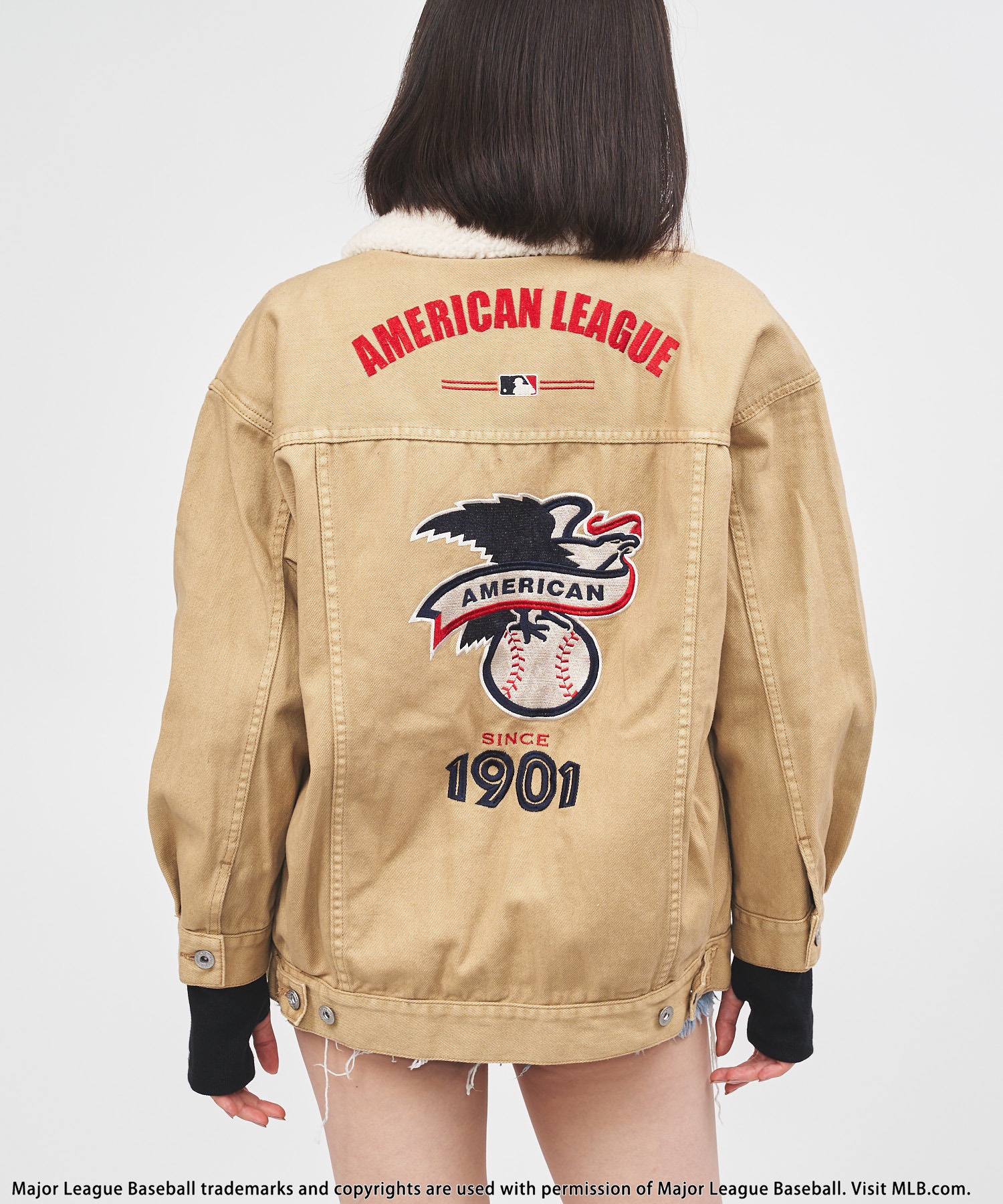 MLB】AMERICAN LEAGUE刺繍ボアGジャン BACK TO THE FIELD(BTTF