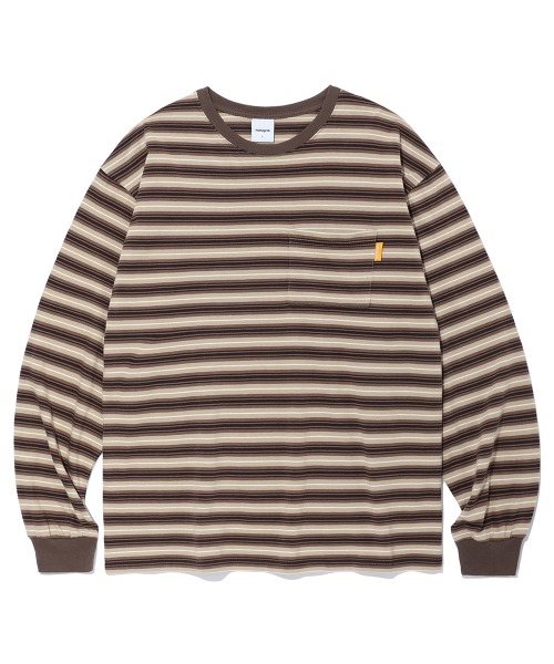 mahagrid/マハグリッド』STRIPED POCKET LS TEE/ストライプポケット