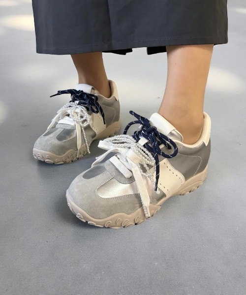 厚底/インヒール/4cm/カップインソール】パールレイヤード ダッド