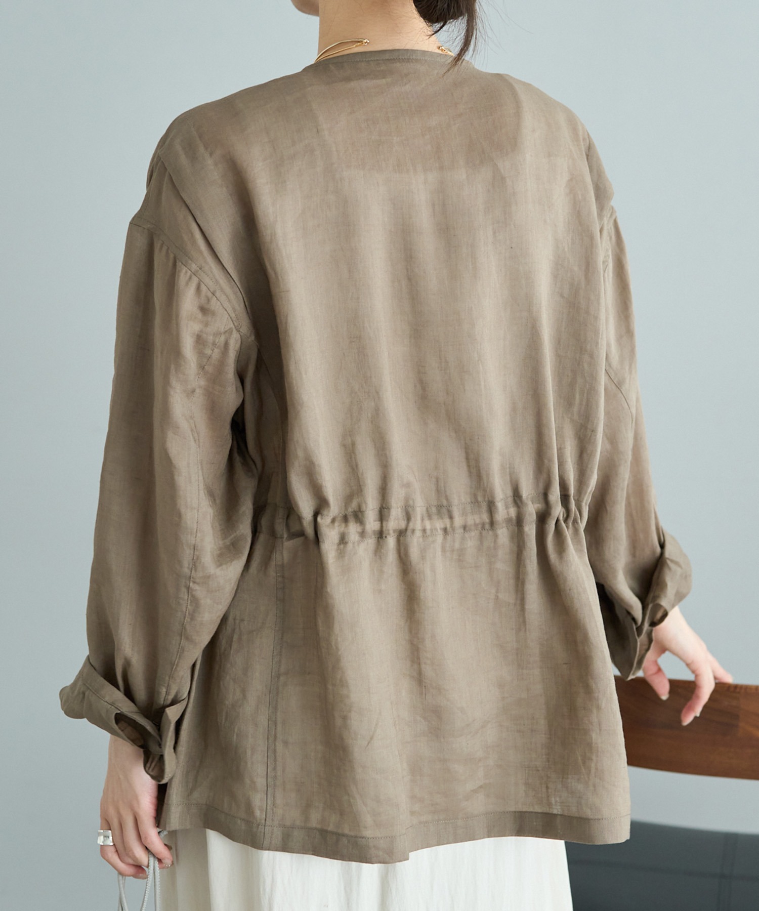 ラミーノーカラーサファリジャケット