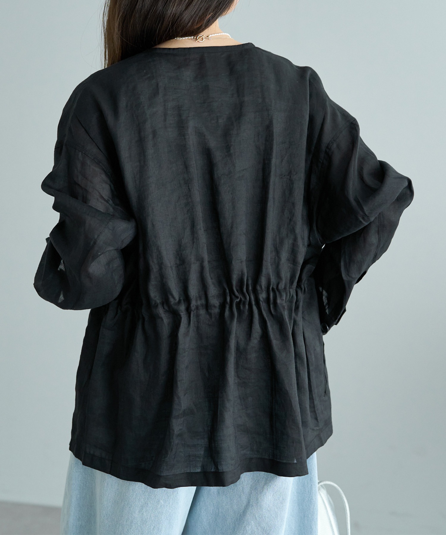 ラミーノーカラーサファリジャケット