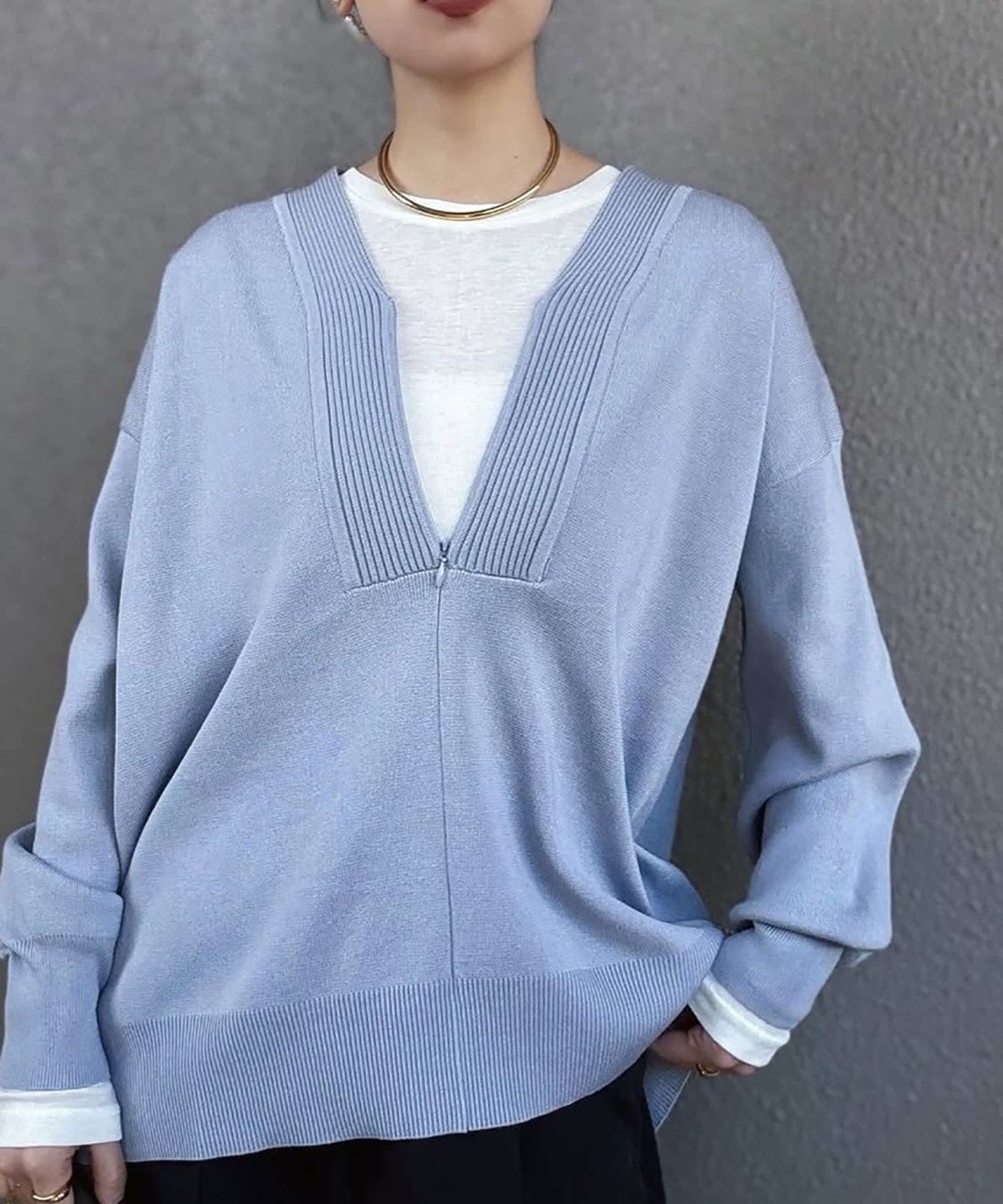 フロント2wayニットVネックプルオーバー Emma Taylor│STYLEDOOR