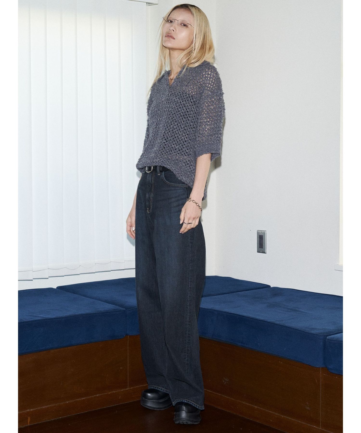 VEQUM】RIM WIDE JEANS