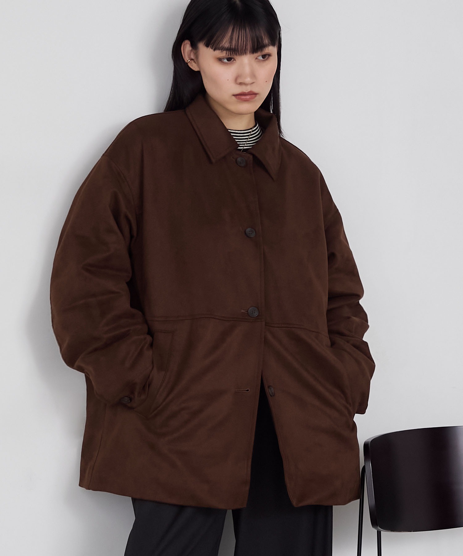 forksy.】ヴィンテージライク中綿入り衿付きカーコート forksy.│MONO