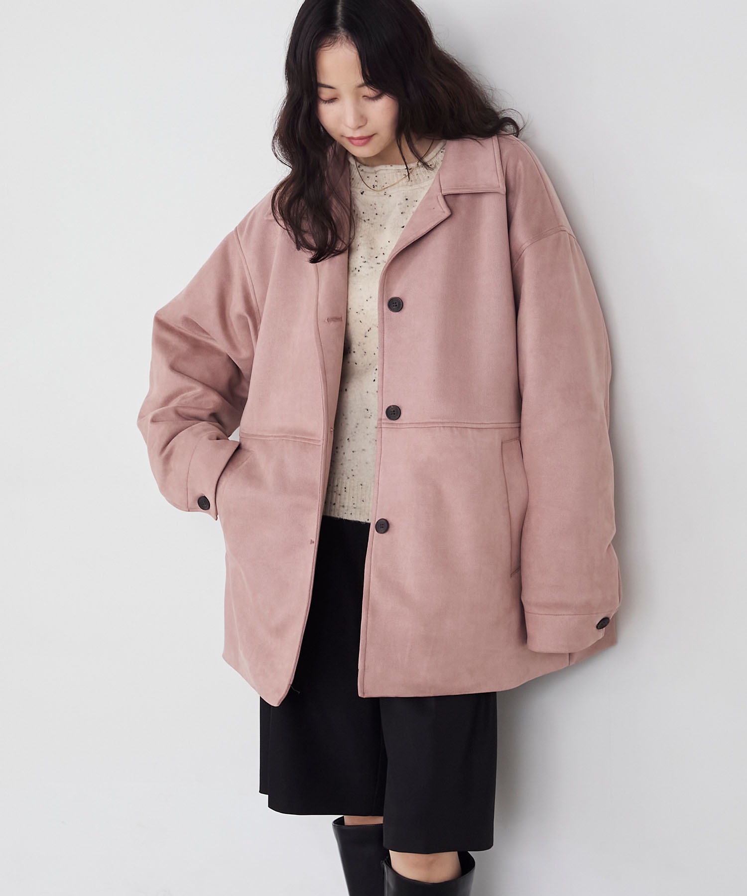 forksy.】ヴィンテージライク中綿入り衿付きカーコート forksy.│MONO