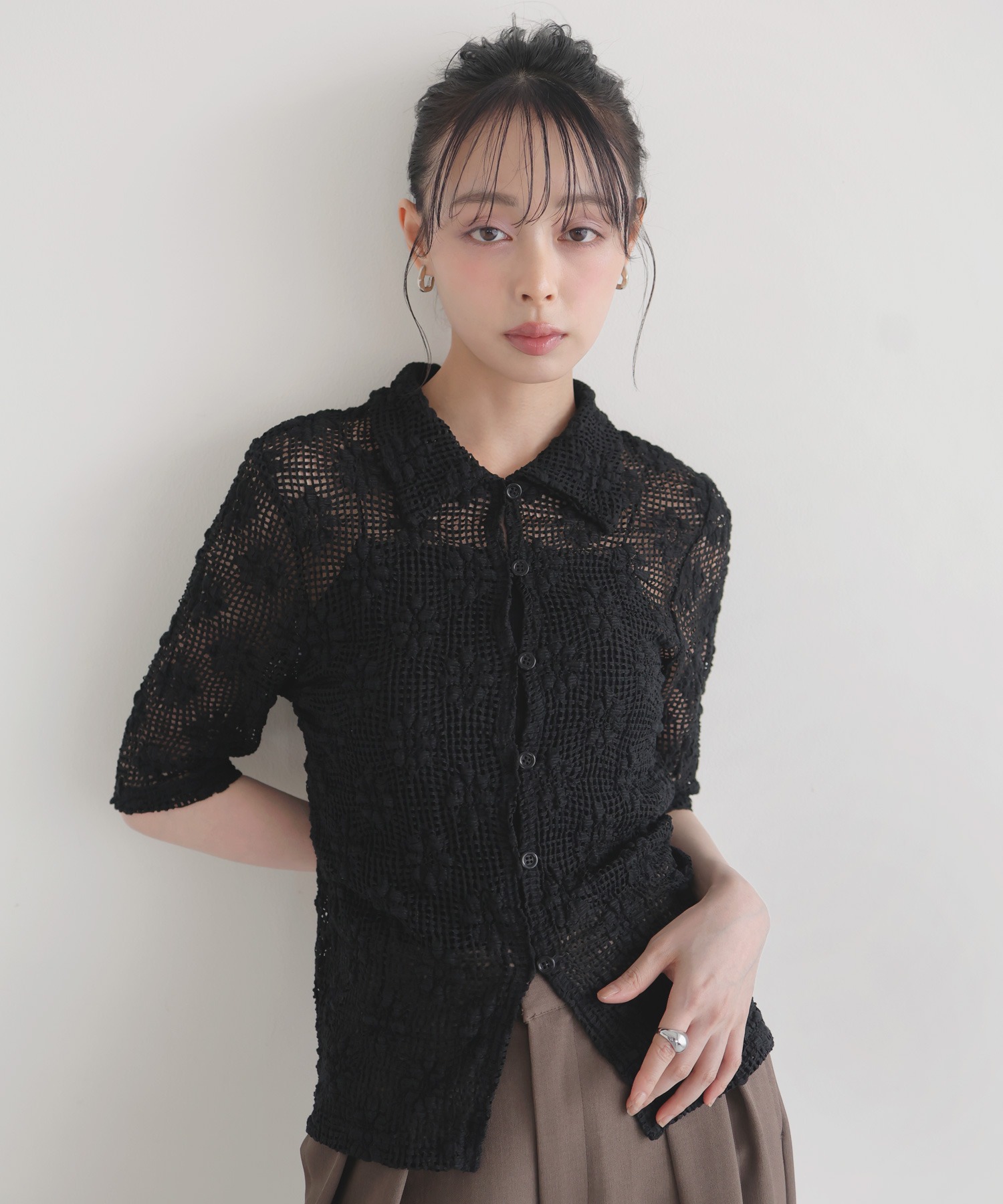 Flowermesh поло-рубашка (FLOWER MESH POLO SHIRT)