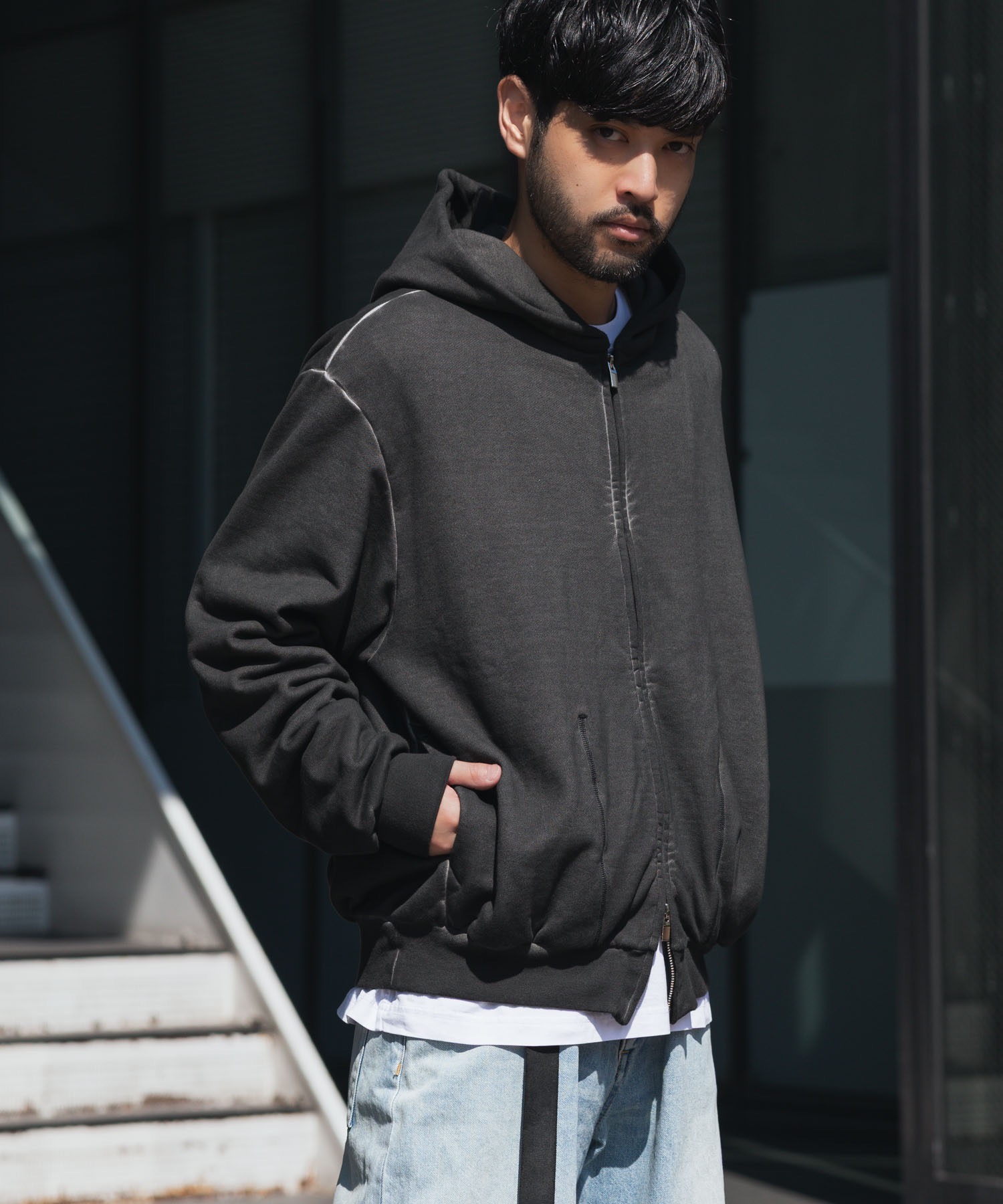 Jamberca Terry Cold Dyed Zip Up Hoodie — джамберка, худи с эффектом холодного окрашивания