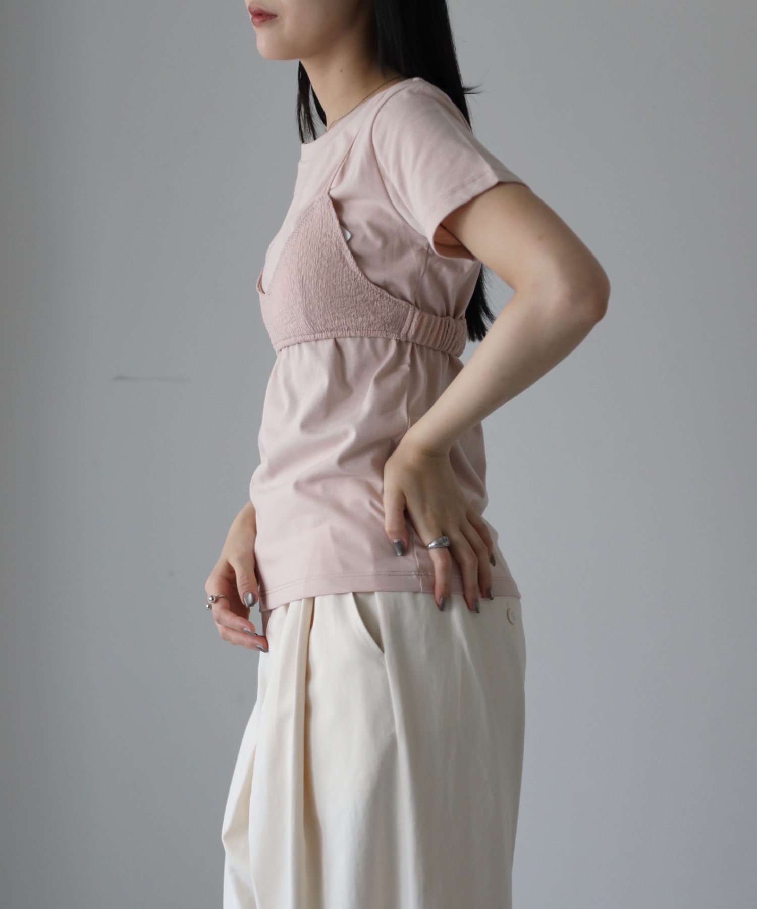 model：164cm. 着用サイズ：FREE