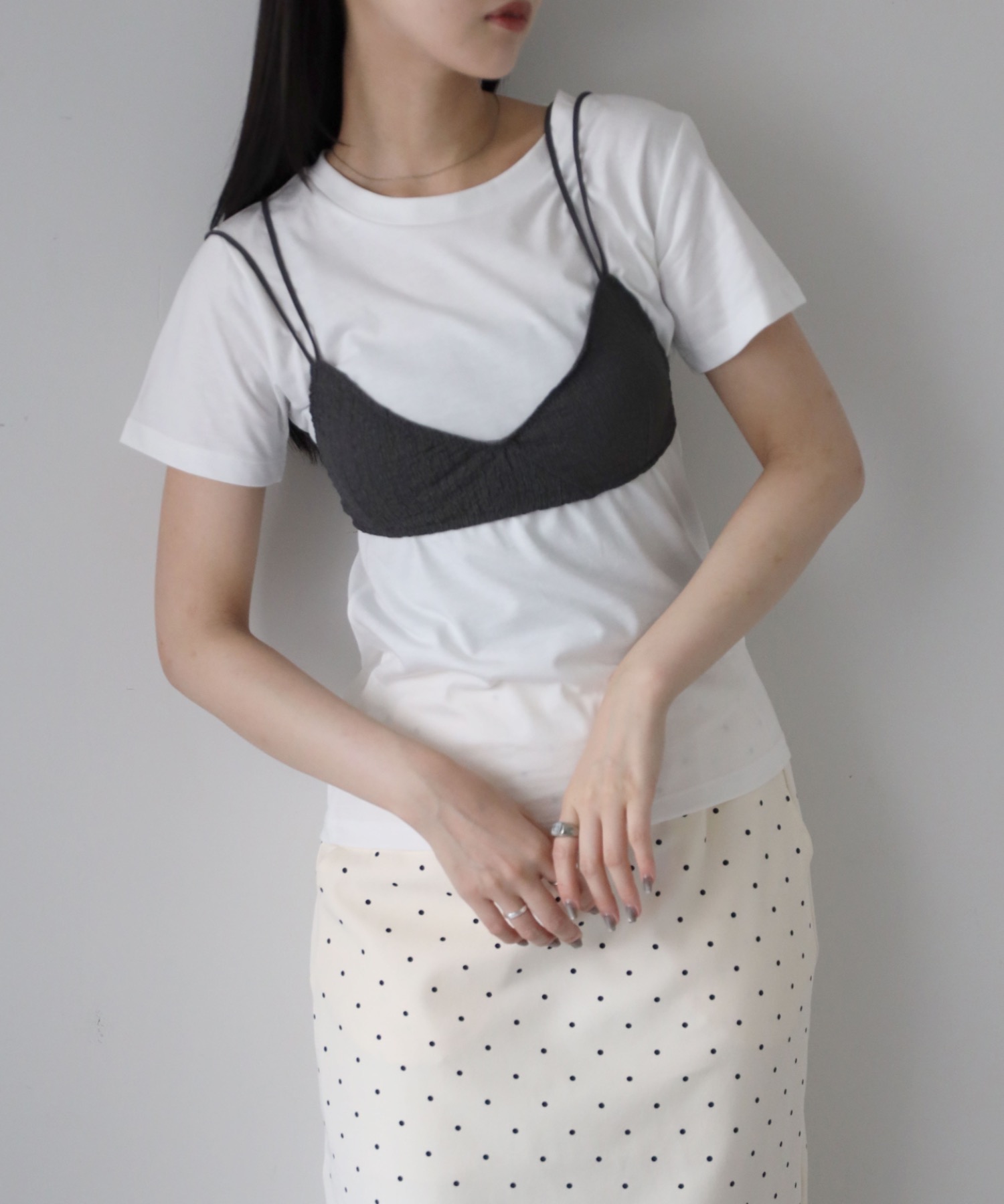 model：164cm. 着用サイズ：FREE