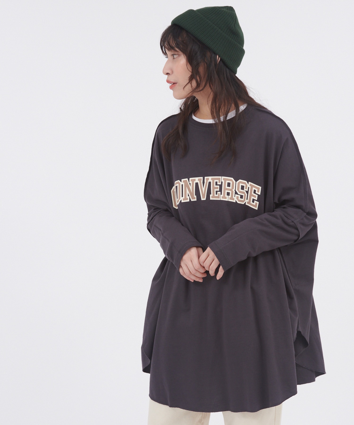 ZOZOTOWN限定】CONVERSE/コンバース 裏毛リバーシブルビッグポンチョ