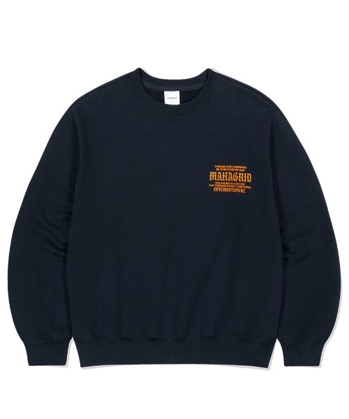 mahagrid マハグリッド ブルー ユニセックス 韓国 ストリート スウェット mahagrid/マハグリッド』VARSITY LOGOS SWEATSHIRT/バーシティロゴ