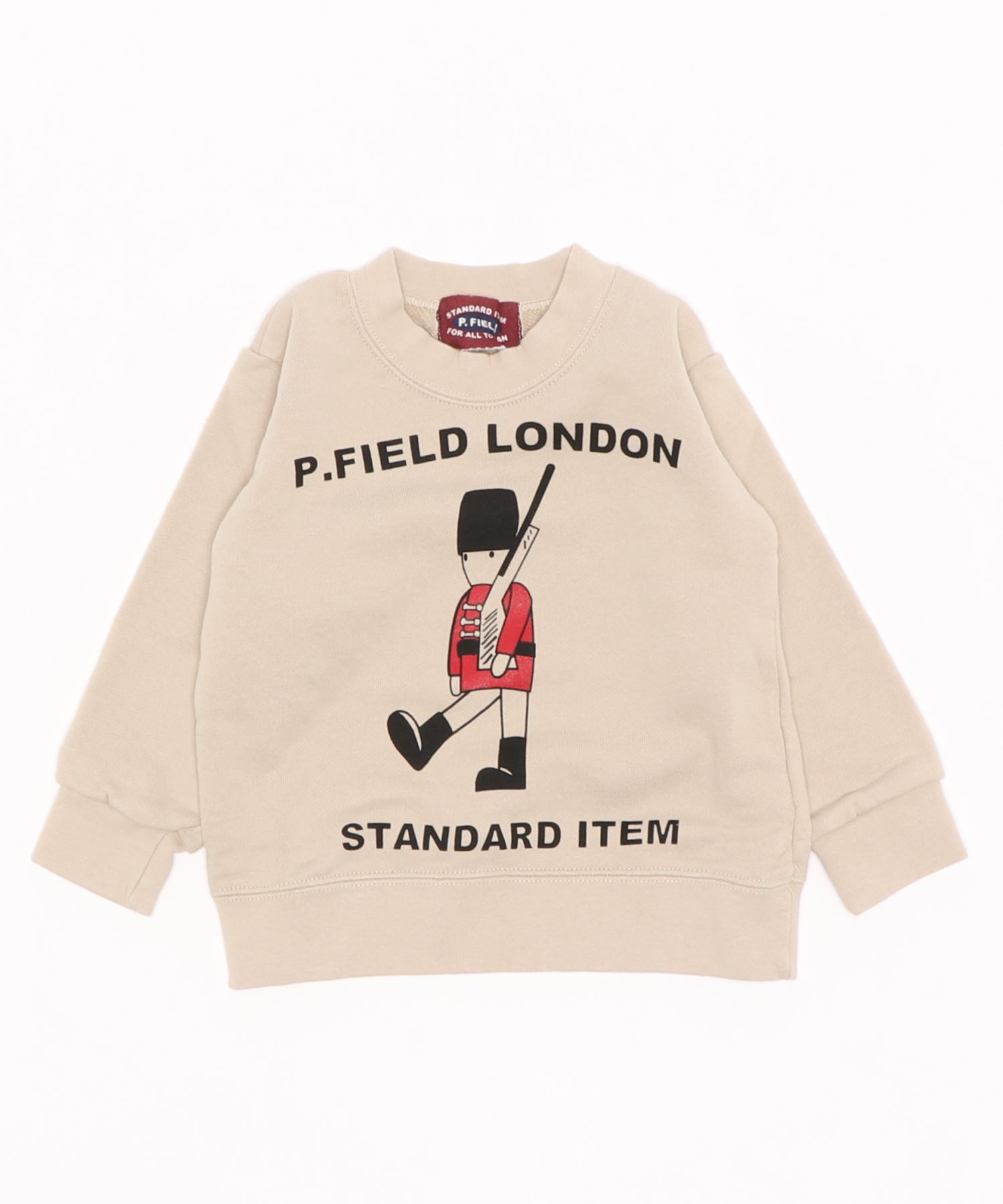 日本製 P Field ピーフィールド 可愛い兵隊さん プリント ウラ毛トレーナー