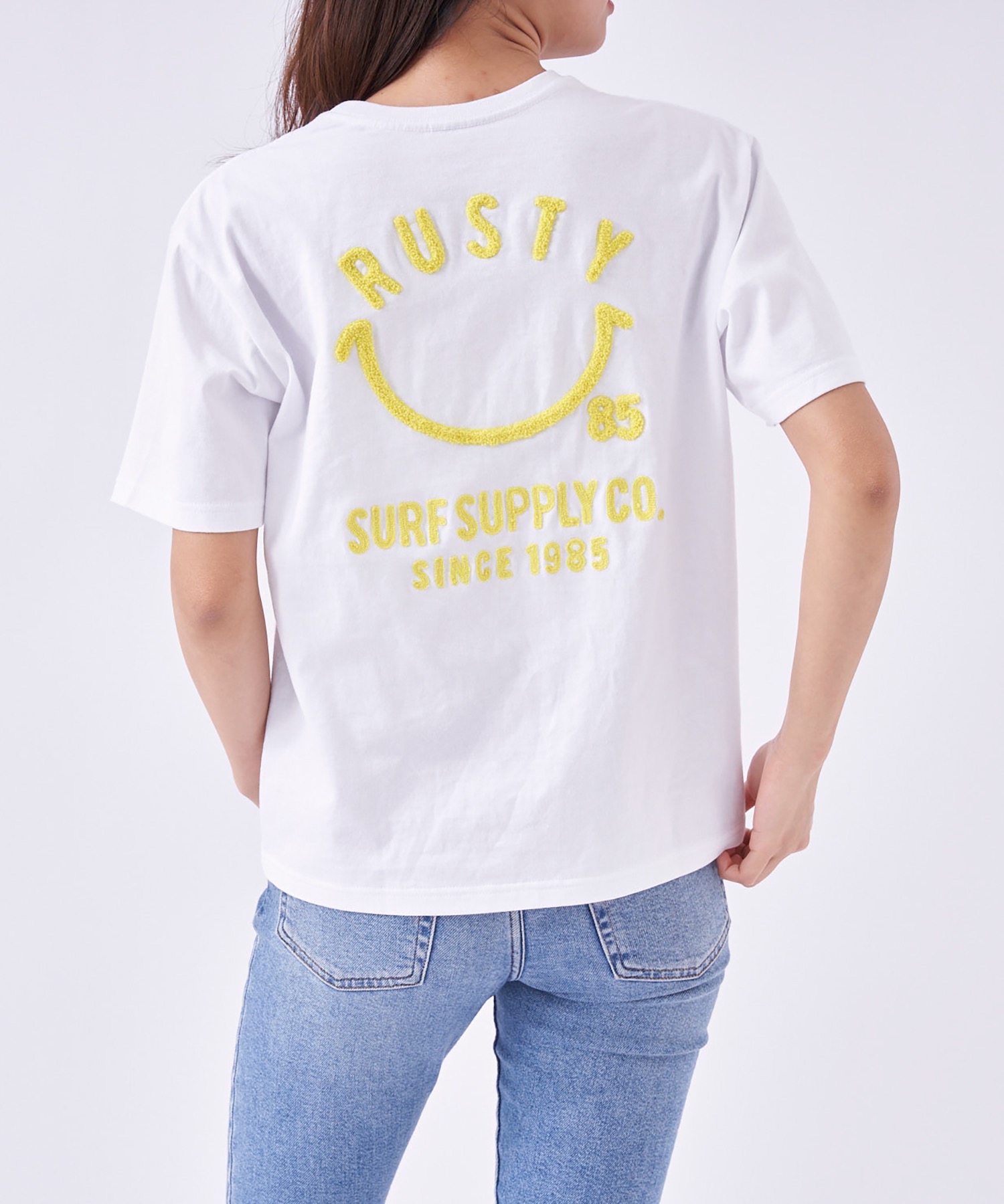 工場直送 RUSTY 超格安価格 RUSTY:ラスティー レディースバックプリントTシャツ