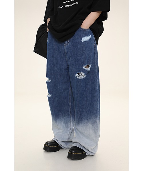 ダメージ加工グラデーションワイドデニムパンツ Nzk6085 M P Studios M P Studios Westboy Official 公式通販 ウエストボーイ オフィシャル