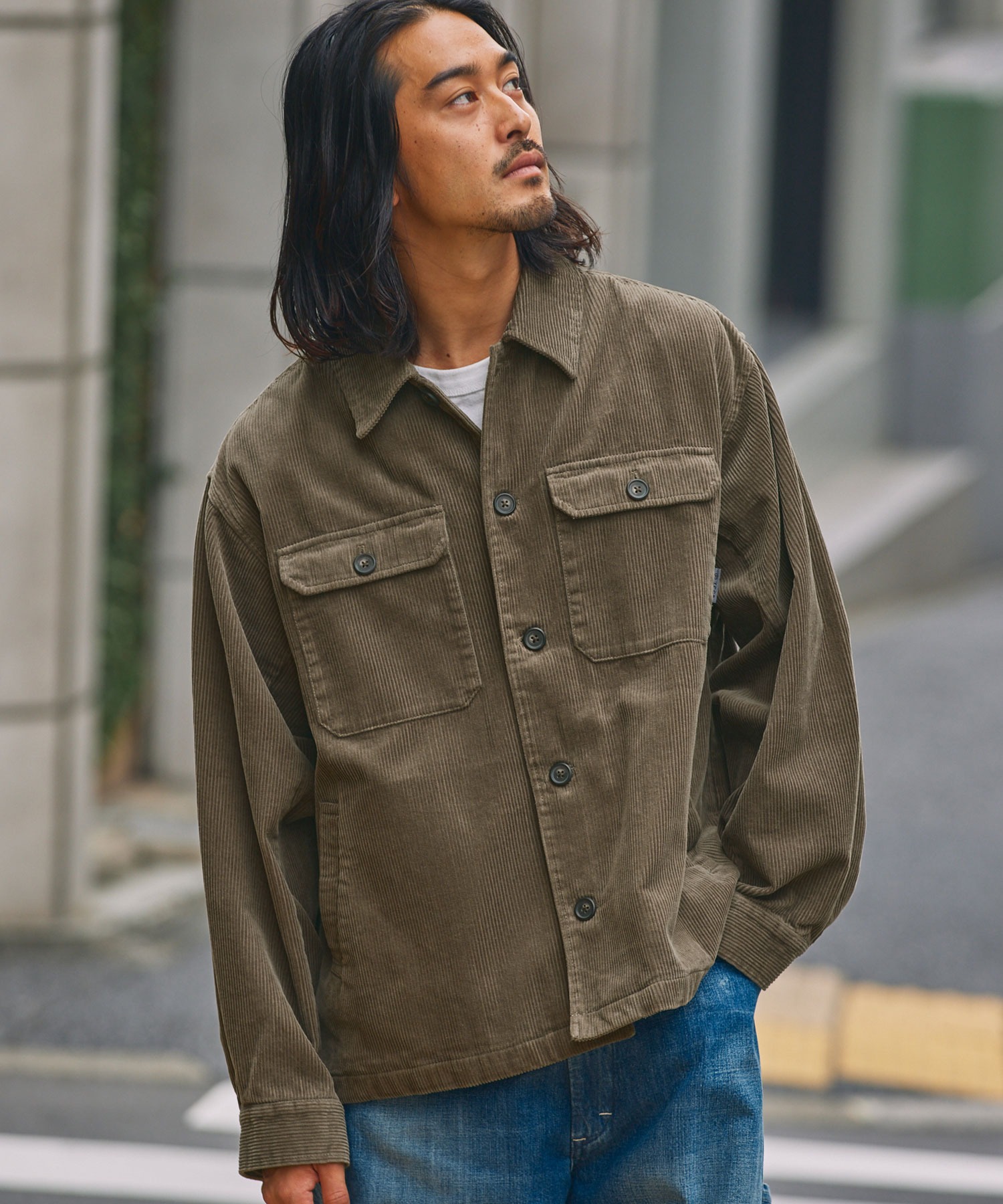 セットアップ対応】オーバーサイズコーデュロイCPOシャツジャケット