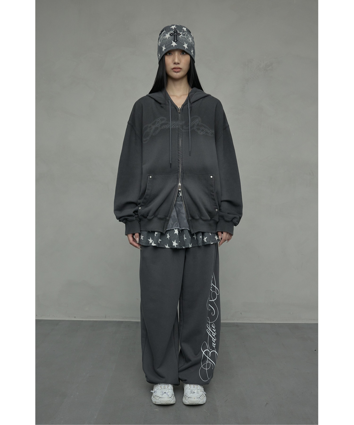 A'GEM/9 × .kom 『NIIER NOR/ニアノア』 DIRTY WASHING HOOD ZIP-UP