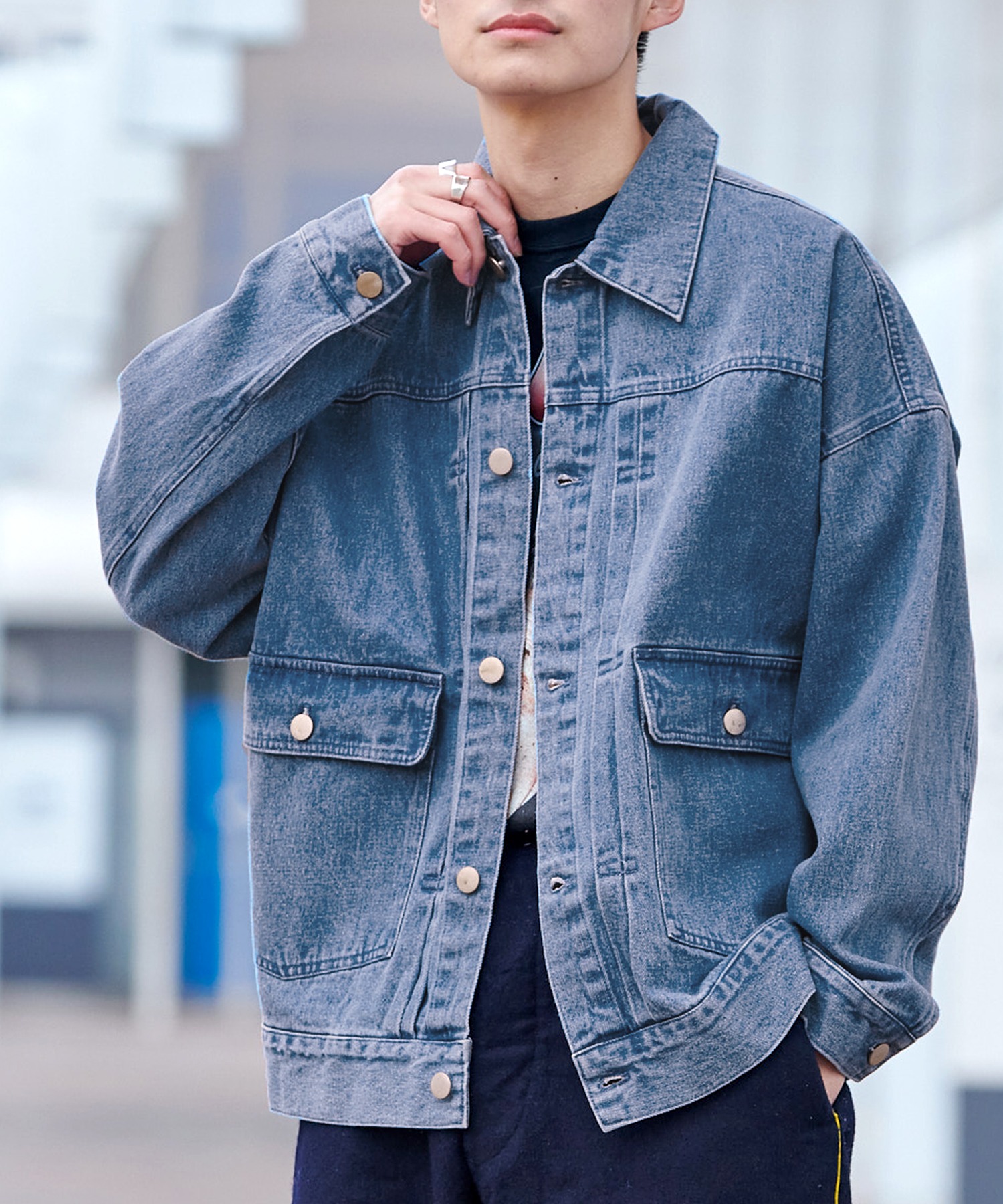 おまけ付 ビッグ デニムジャケット シルエット