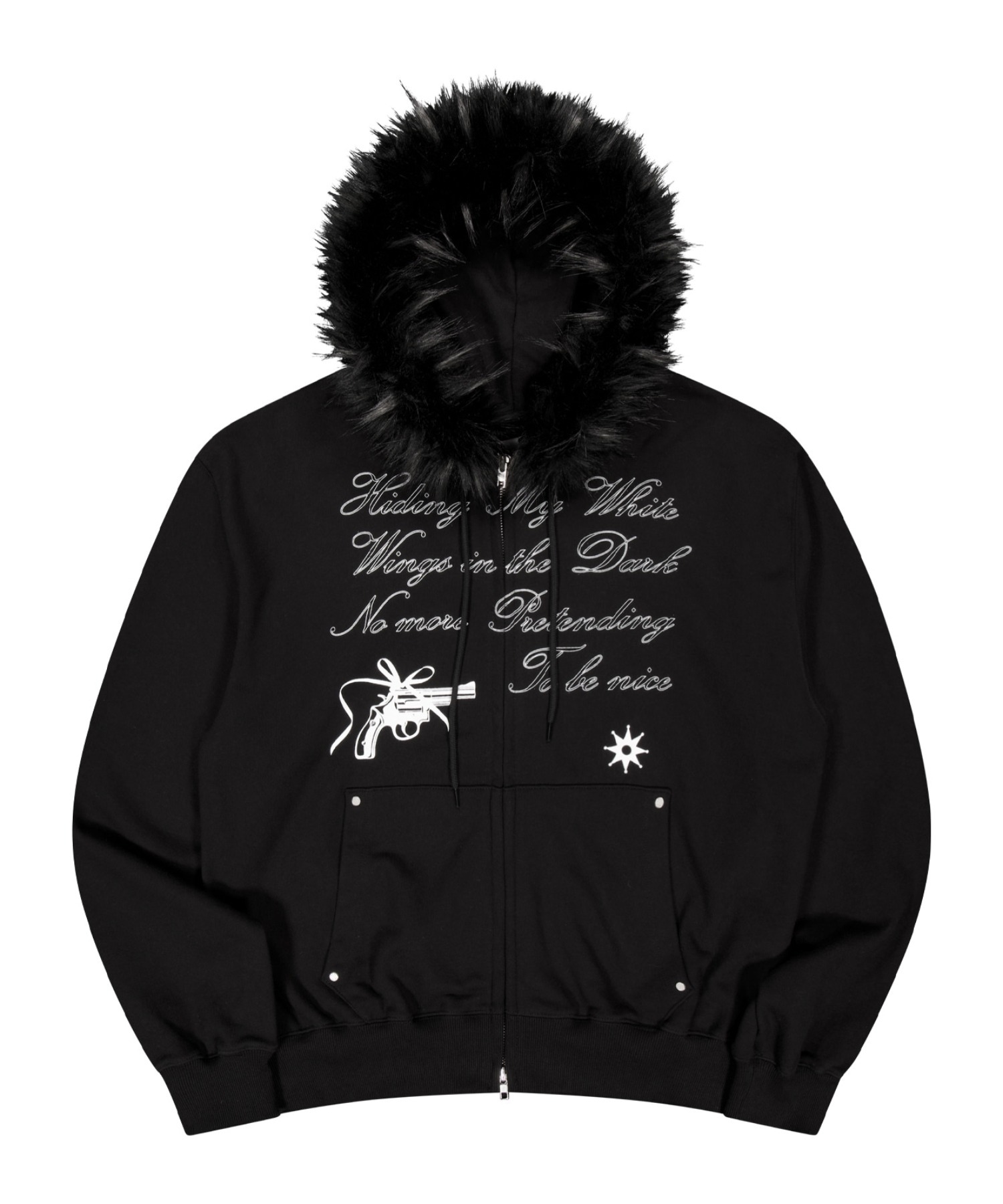 A'GEM/9 × .kom 『NIIER NOR/ニアノア』 KILL SHOT FUR HOOD ZIP-UP