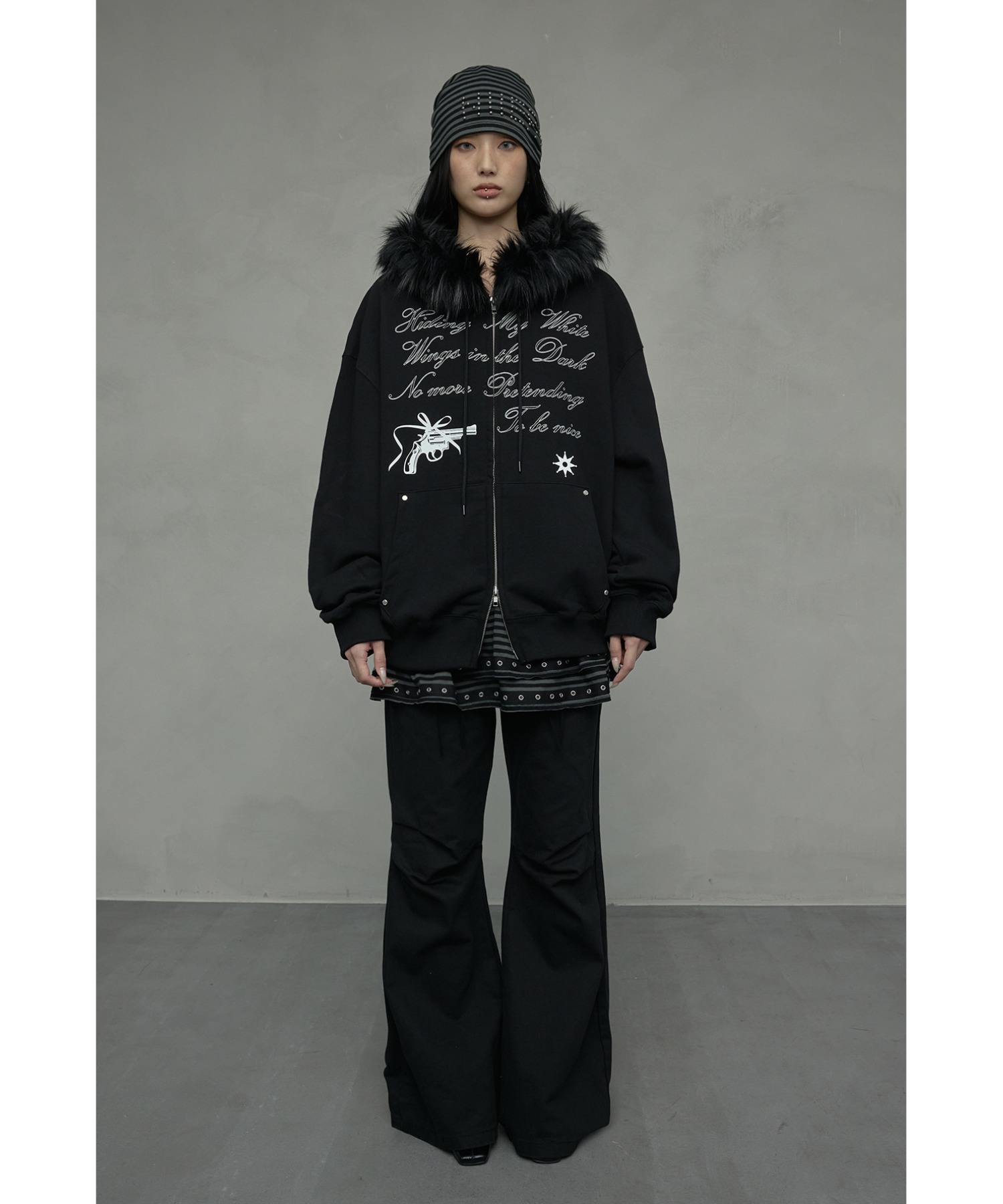 A'GEM/9 × .kom 『NIIER NOR/ニアノア』 KILL SHOT FUR HOOD ZIP